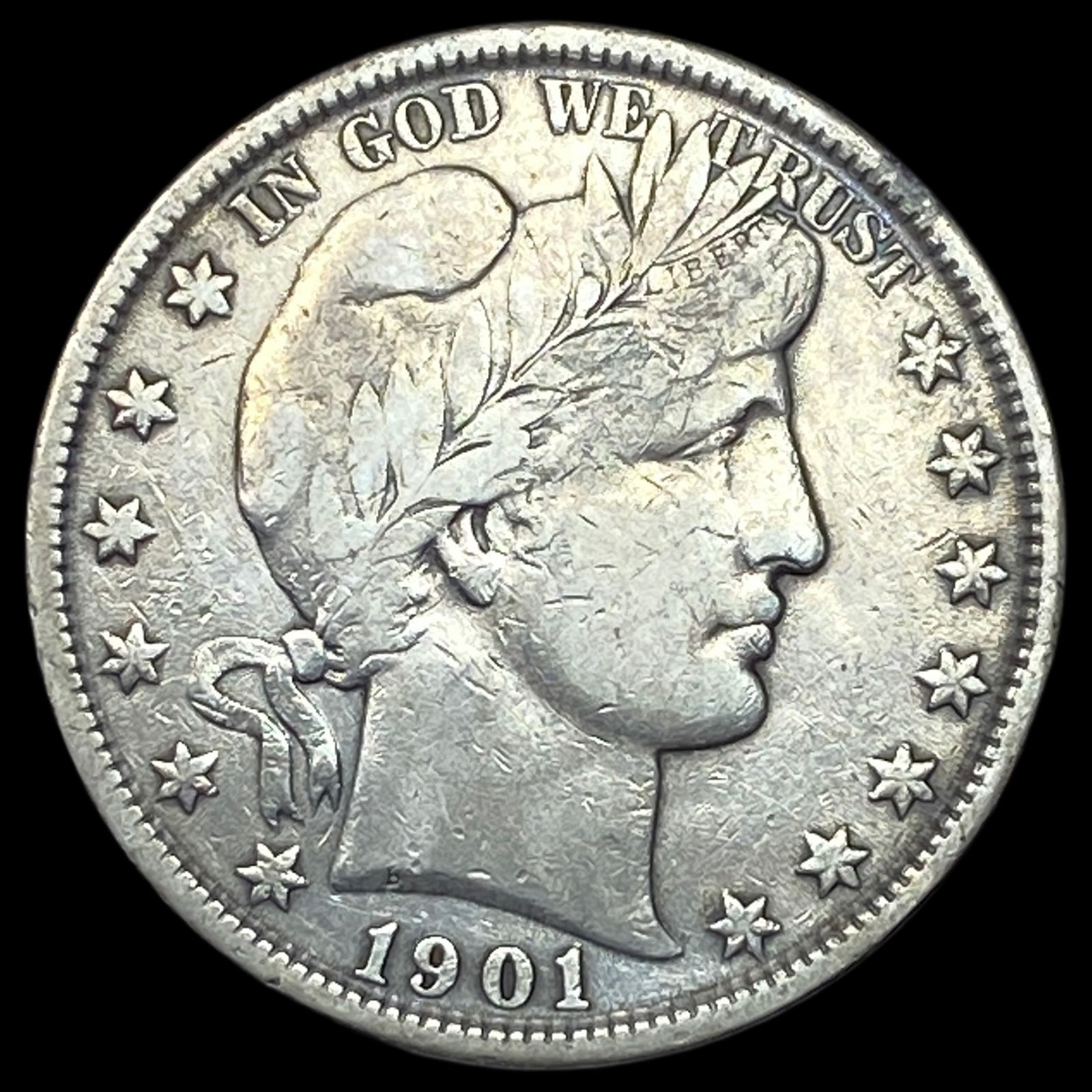 1901 Silver Barber Half Dollar LIGHTLY CIRCULATED (1 of 2)