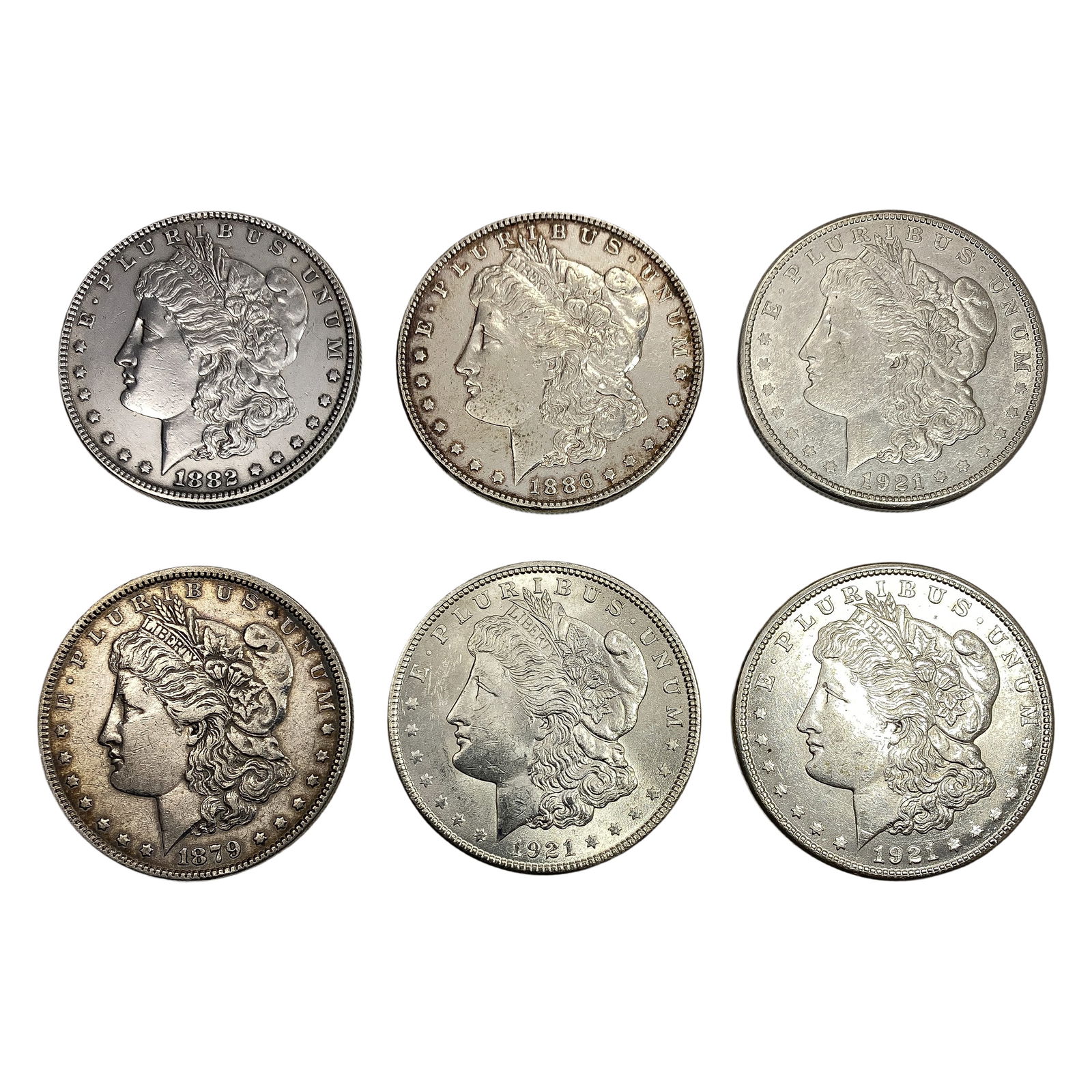 [6 Coins] 1879-1921 Morgan Silver Dollar (1 of 2)