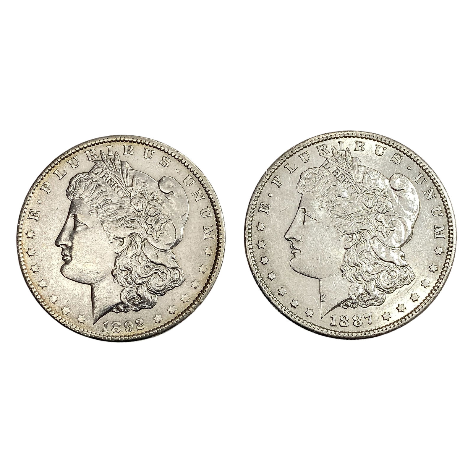 [2 Coins] 1887-1892 Morgan Silver Dollar (1 of 2)