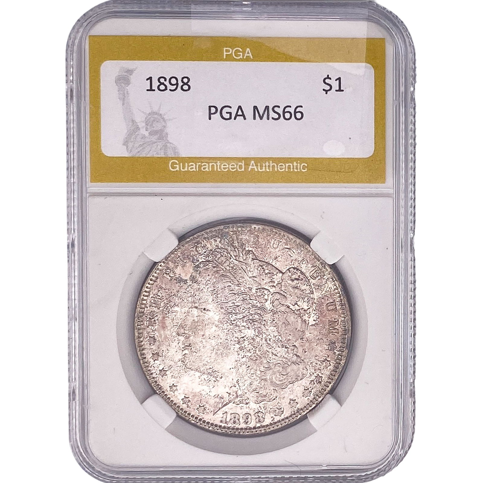 1898 Morgan Silver Dollar PGA MS66: 1898 Morgan Silver Dollar PGA MS66