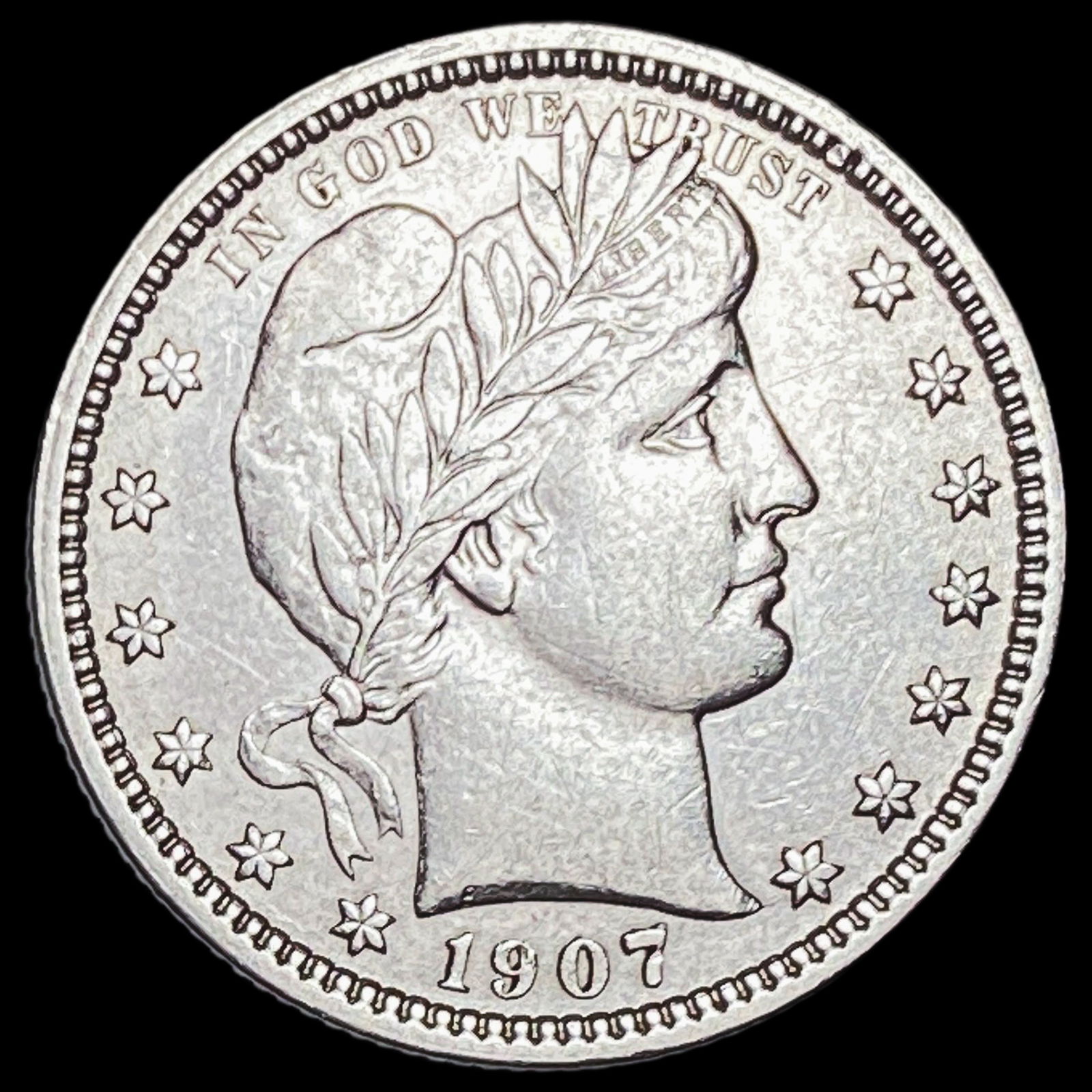 1907-D Silver Barber Quarter CLOSELY UNCIRCULATED (1 of 2)