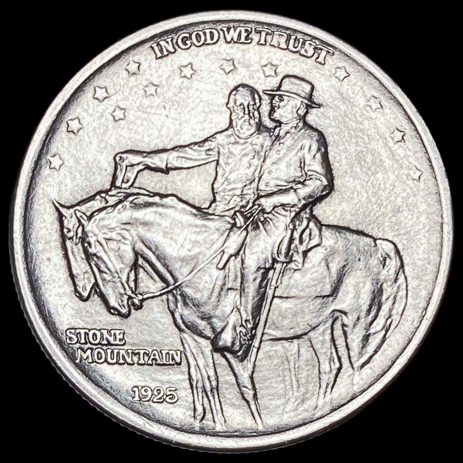 1925 Silver Stone Mountain Half Dollar NEARLY UNCIRCULATED (1 of 2)