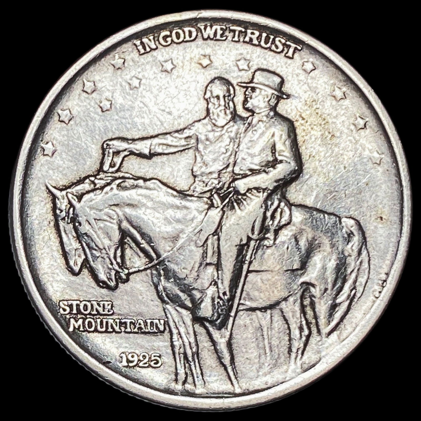 1925 Silver Stone Mountain Half Dollar CLOSELY UNCIRCULATED: 1925 Silver Stone Mountain Half Dollar CLOSELY UNCIRCULATED