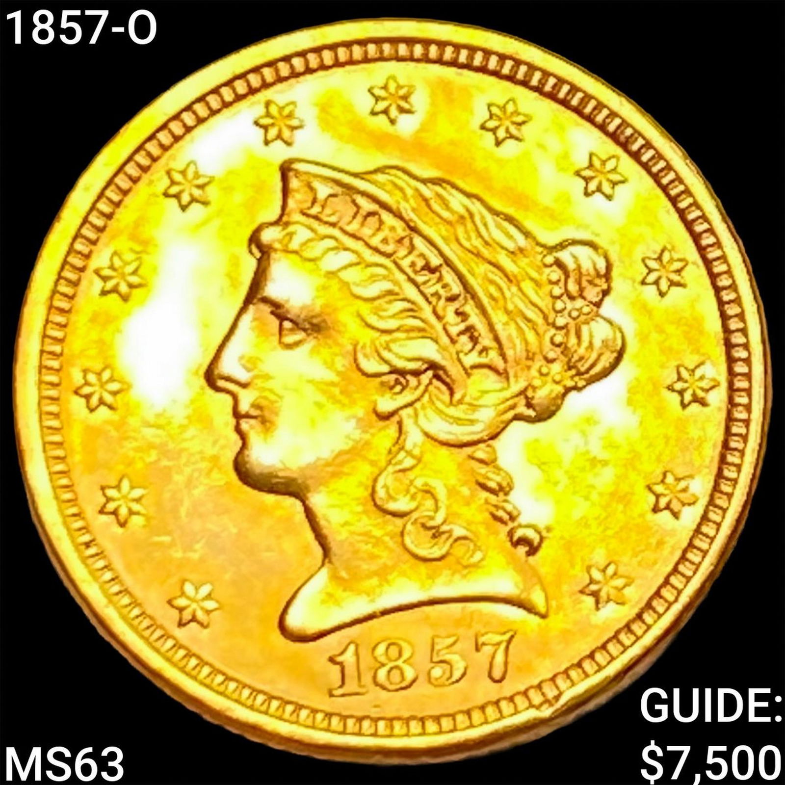 1857-O $2.50 Gold Quarter Eagle CHOICE BU (1 of 2)
