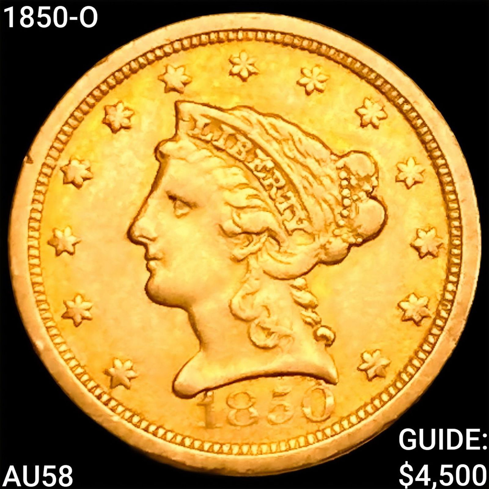 1850-O $2.50 Gold Quarter Eagle CHOICE AU (1 of 2)