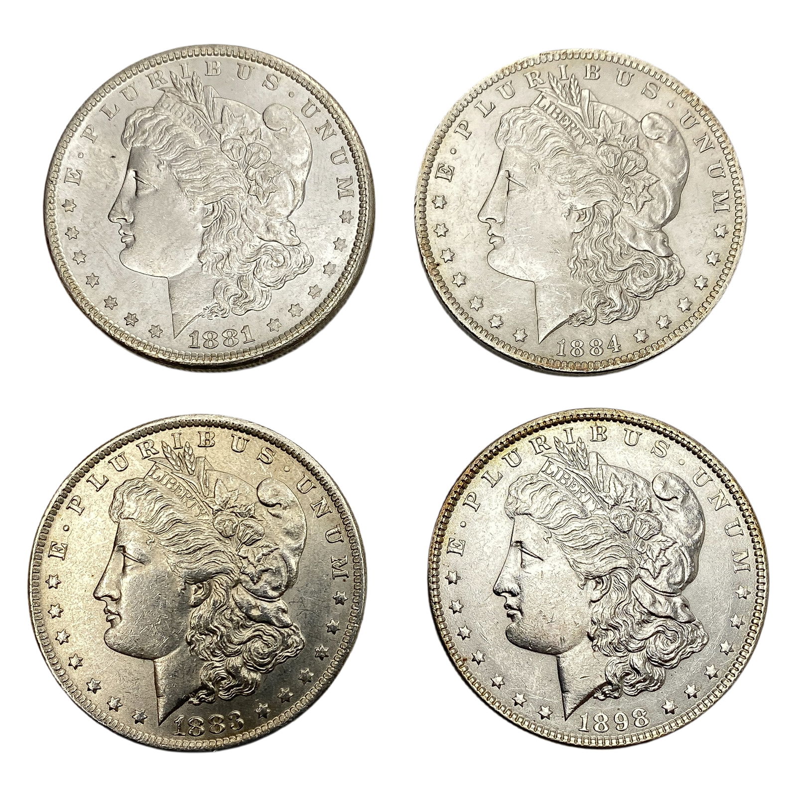 [4 Coins] 1881-1898 Morgan Silver Dollar (1 of 2)