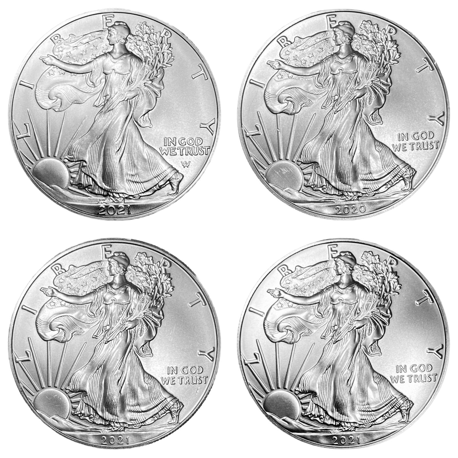 [4 Coins] 2020-2021 Silver Eagle (1 of 9)