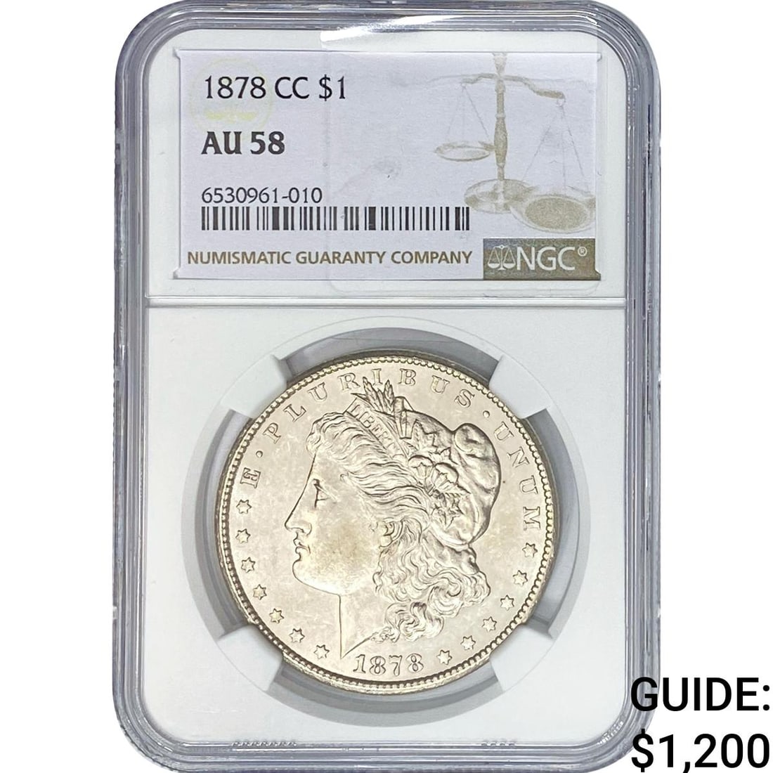 1878-CC Morgan Silver Dollar NGC AU58 (1 of 2)
