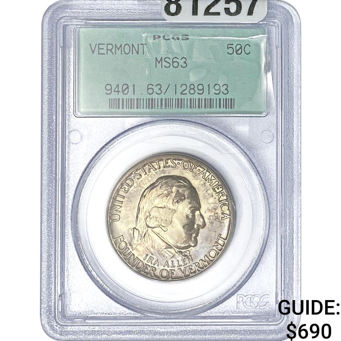 1777-1927 Vermont Half Dollar PCGS MS63 (1 of 2)