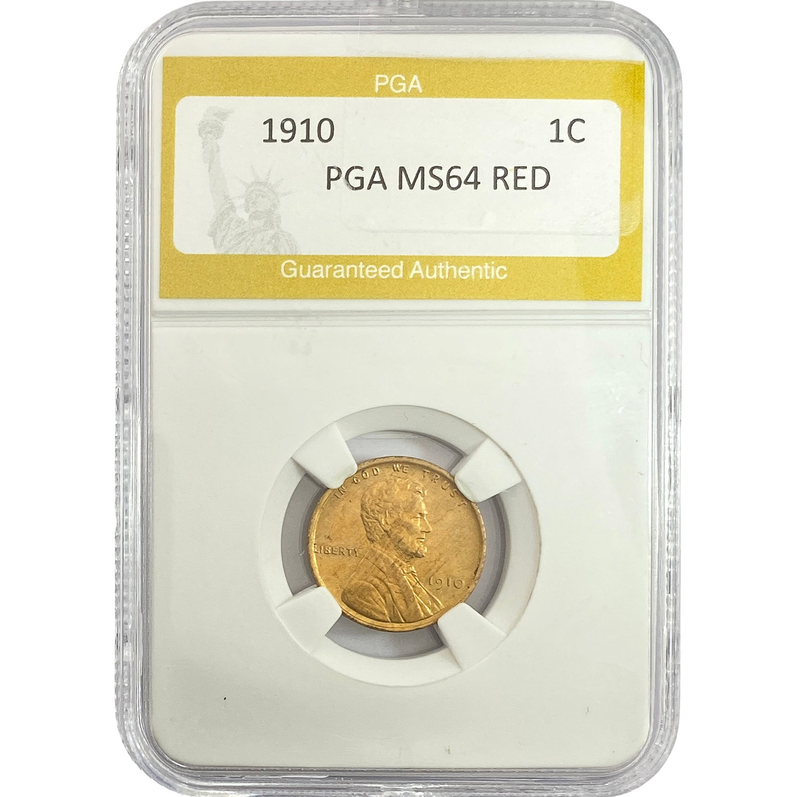 1910 Wheat Cent PGA MS64 RED: 1910 Wheat Cent PGA MS64 RED