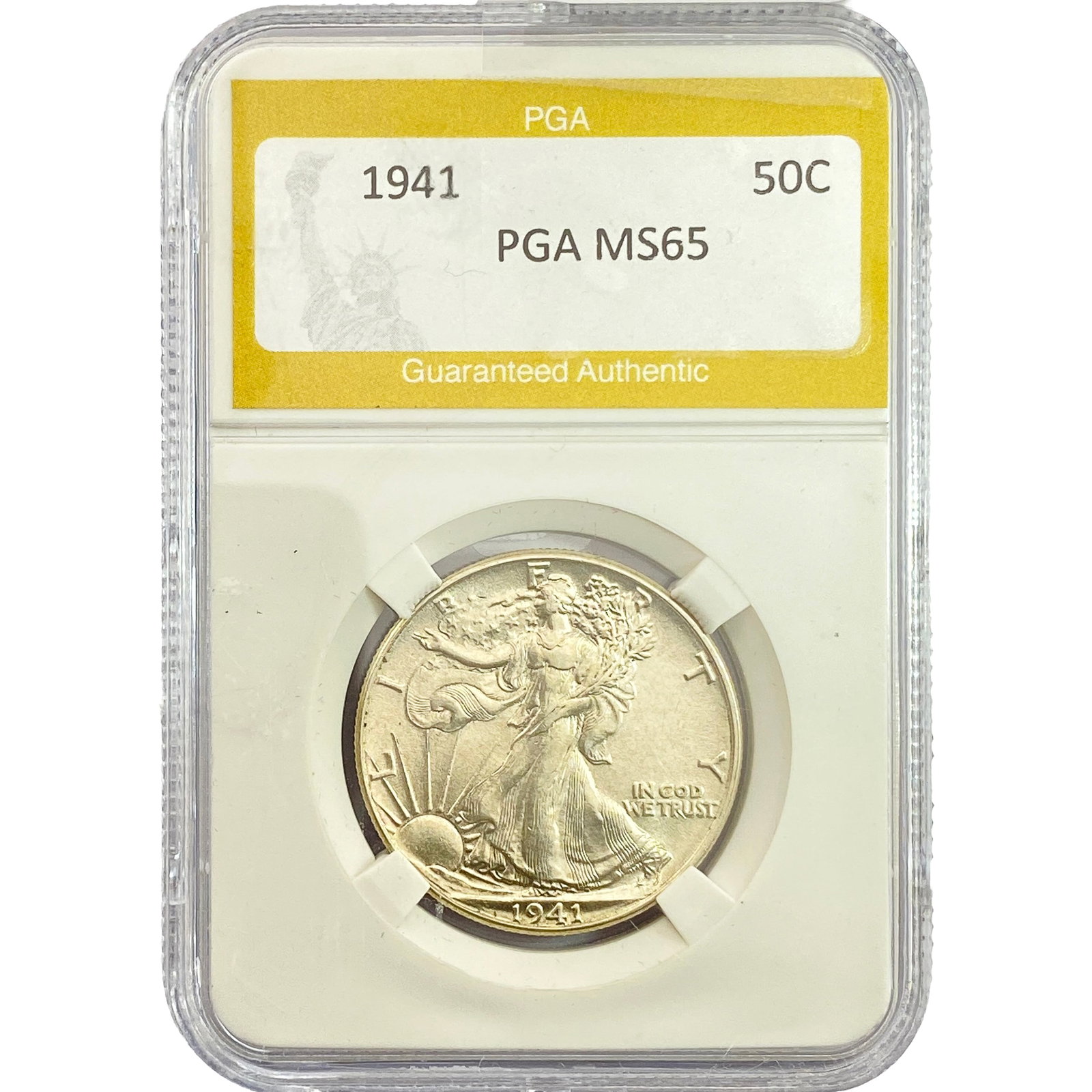 1941 Walking Liberty Half Dollar PGA MS65: 1941 Walking Liberty Half Dollar PGA MS65