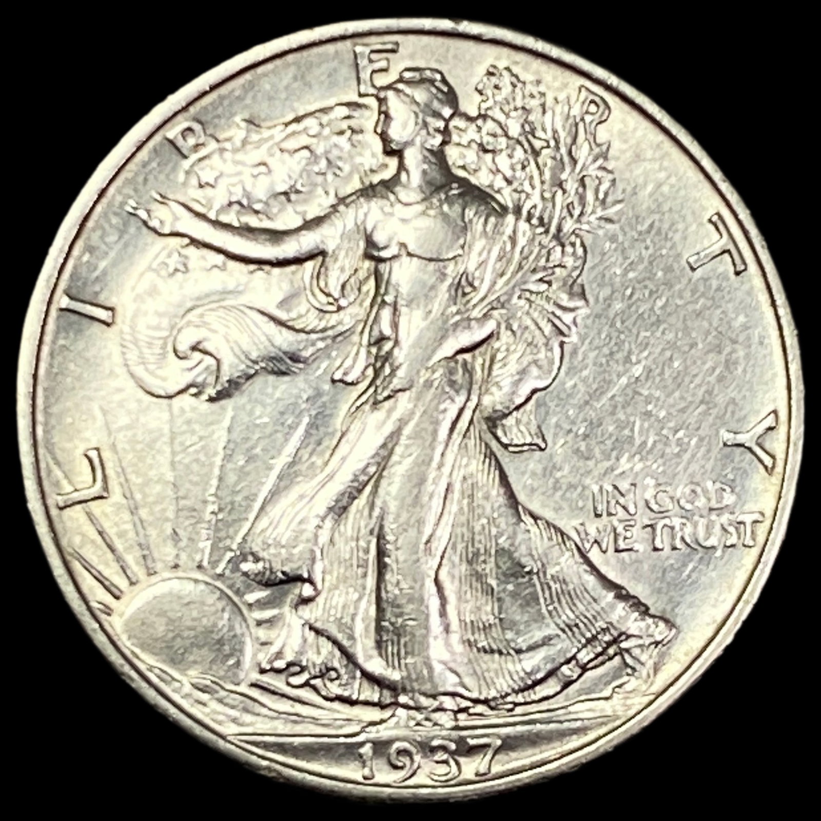 1937-S Silver Walking Liberty Half Dollar CHOICE AU: 1937-S Silver Walking Liberty Half Dollar CHOICE AU
