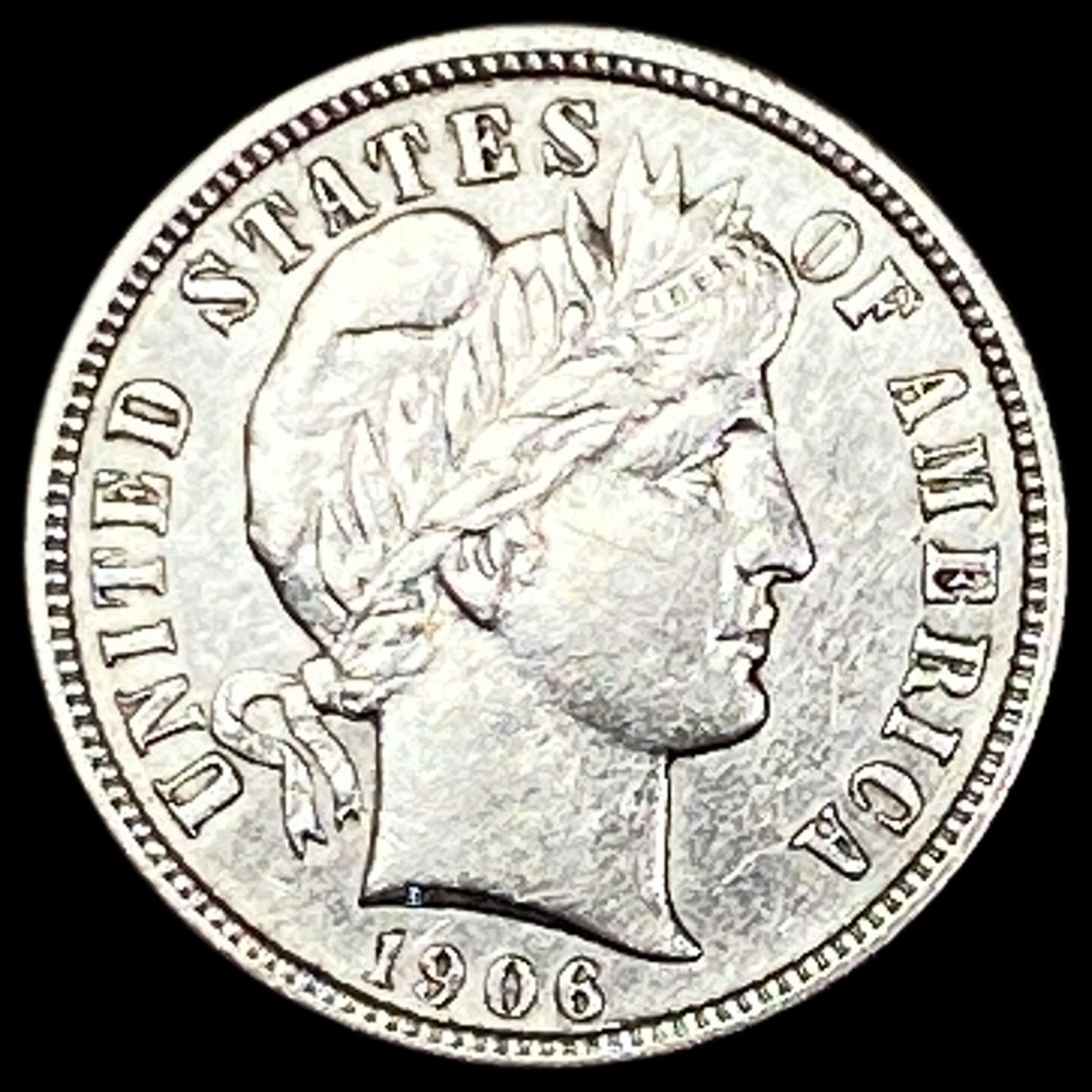 1906-O Silver Barber Dime CLOSELY UNCIRCULATED (1 of 2)