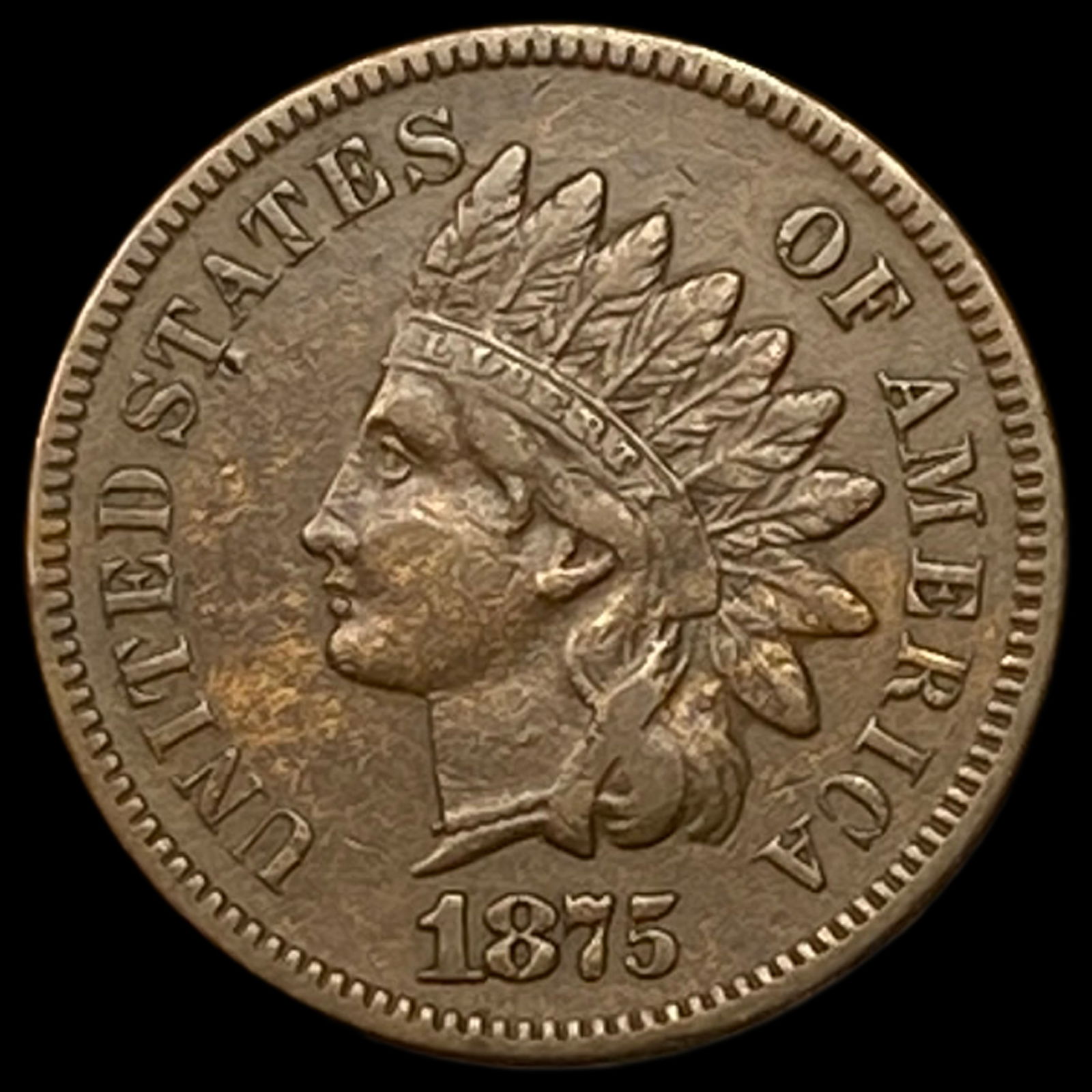 1875 Indian Head Cent CLOSELY UNCIRCULATED (1 of 2)