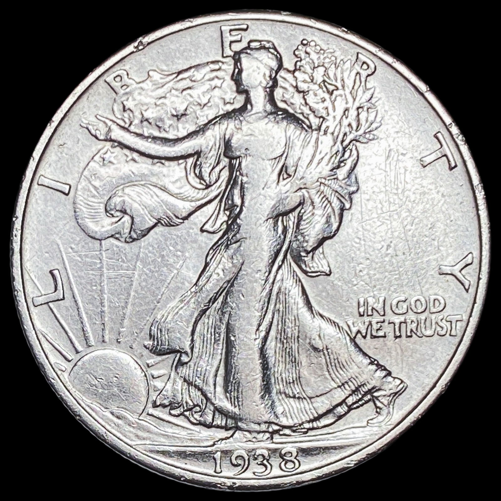 1938-D Silver Walking Liberty Half Dollar HIGH GRADE (1 of 2)