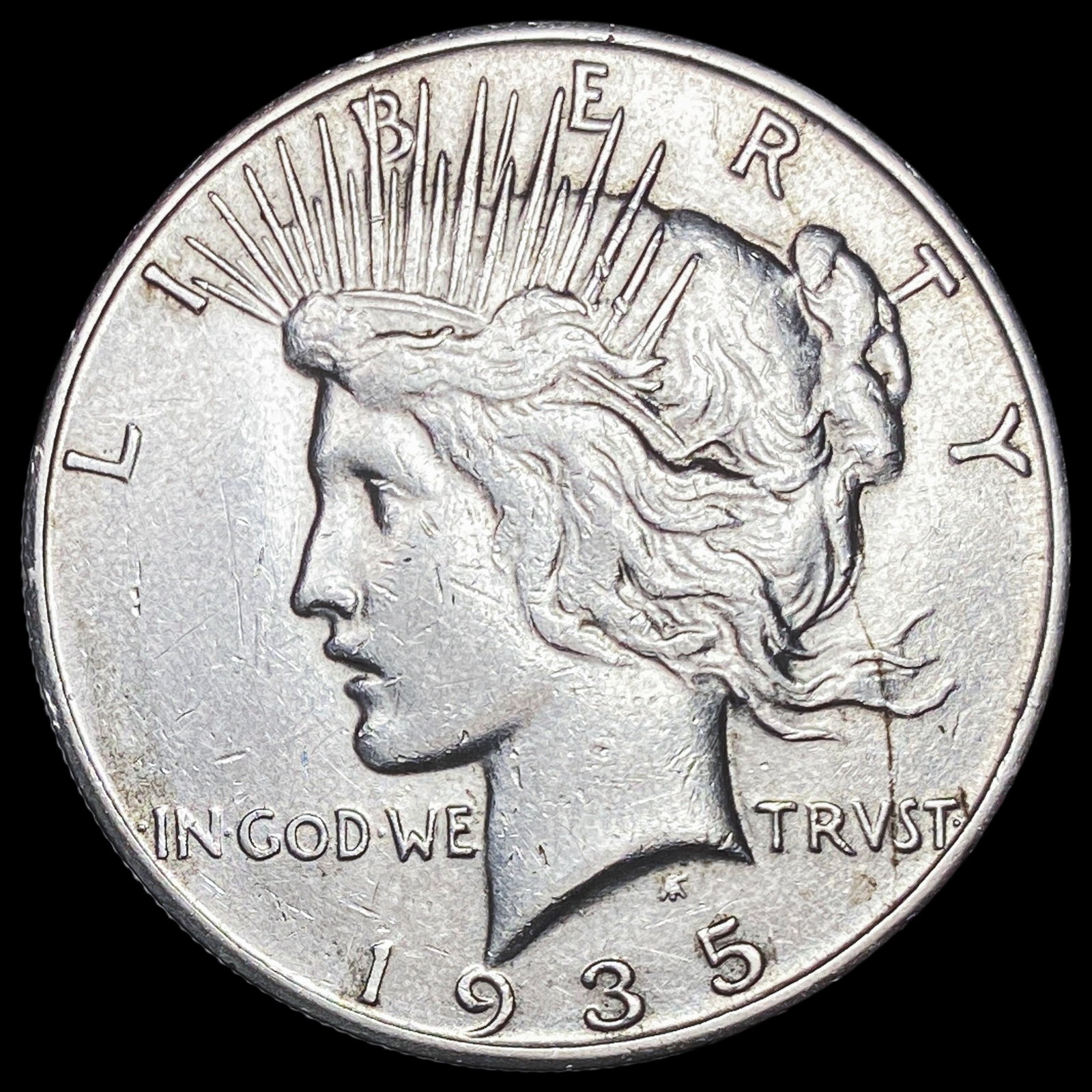 1935-S Silver Peace Dollar CLOSELY UNCIRCULATED: 1935-S Silver Peace Dollar CLOSELY UNCIRCULATED