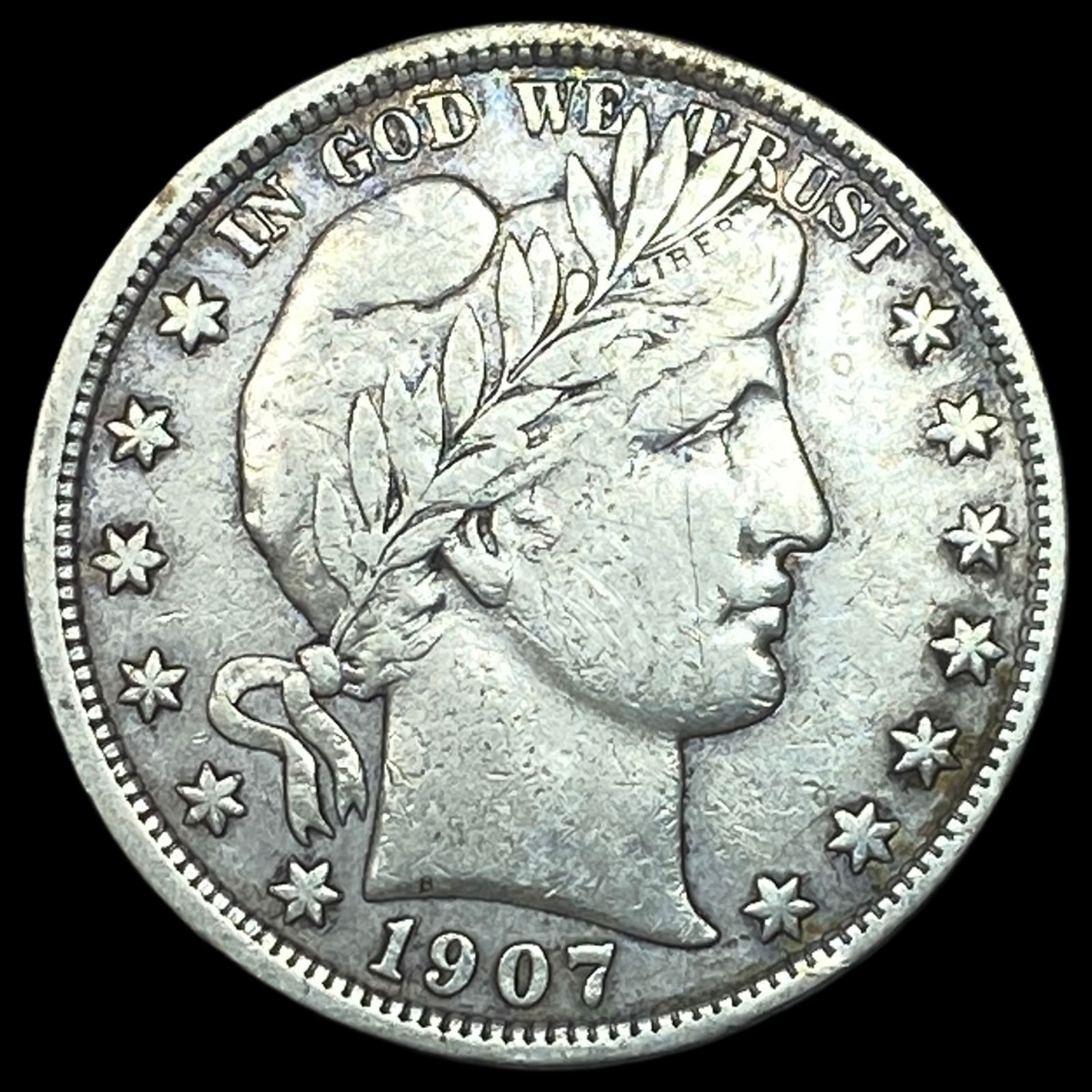 1907-S Silver Barber Half Dollar ABOUT UNCIRCULATED (1 of 2)