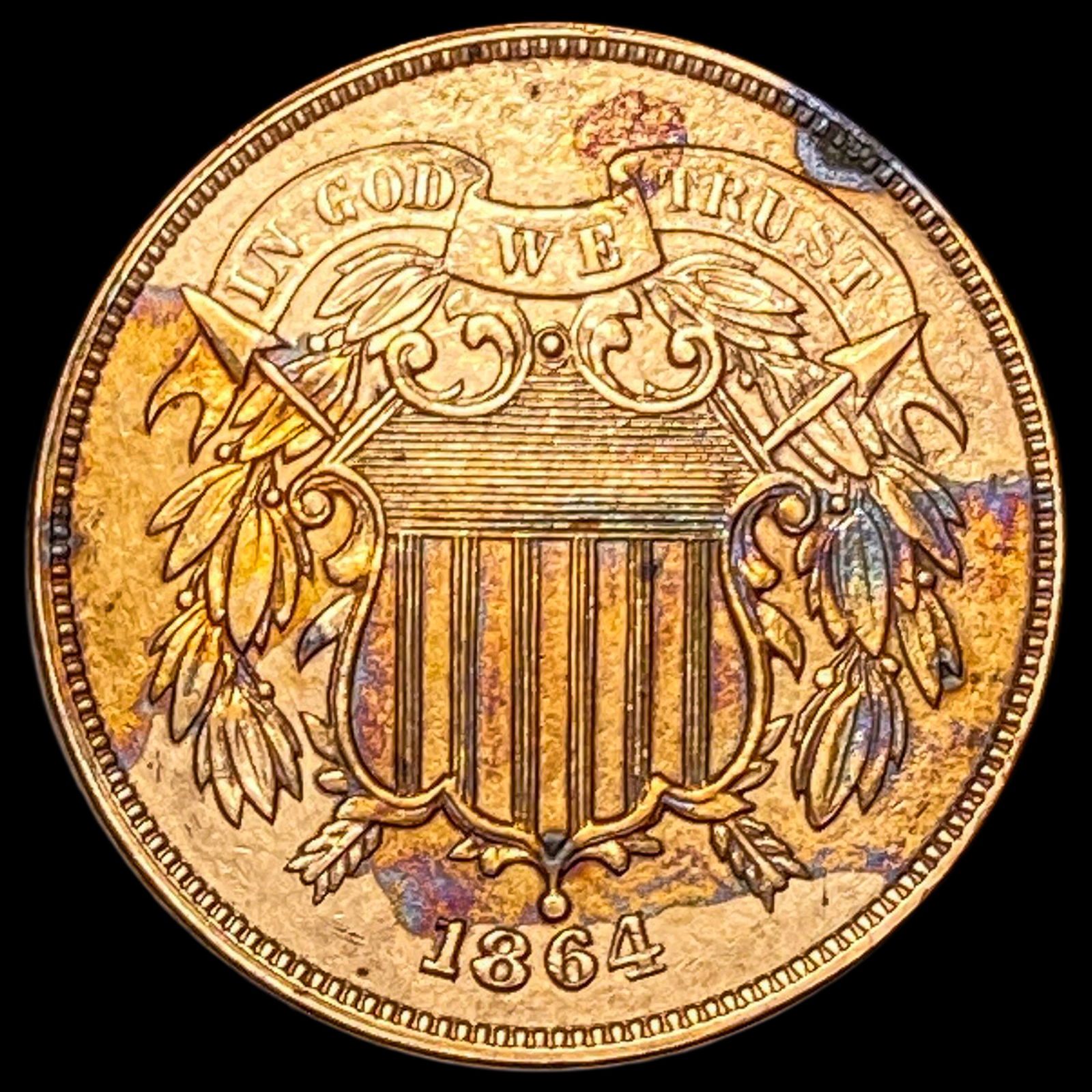 1864 Bronze Two-Cent Piece CHOICE AU (1 of 2)