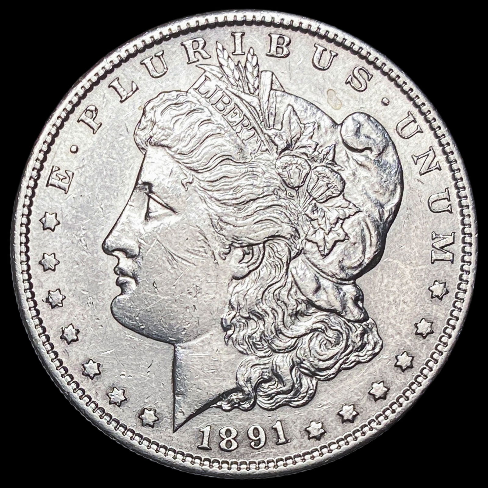 1891-S Silver Morgan Dollar CHOICE AU: 1891-S Silver Morgan Dollar CHOICE AU