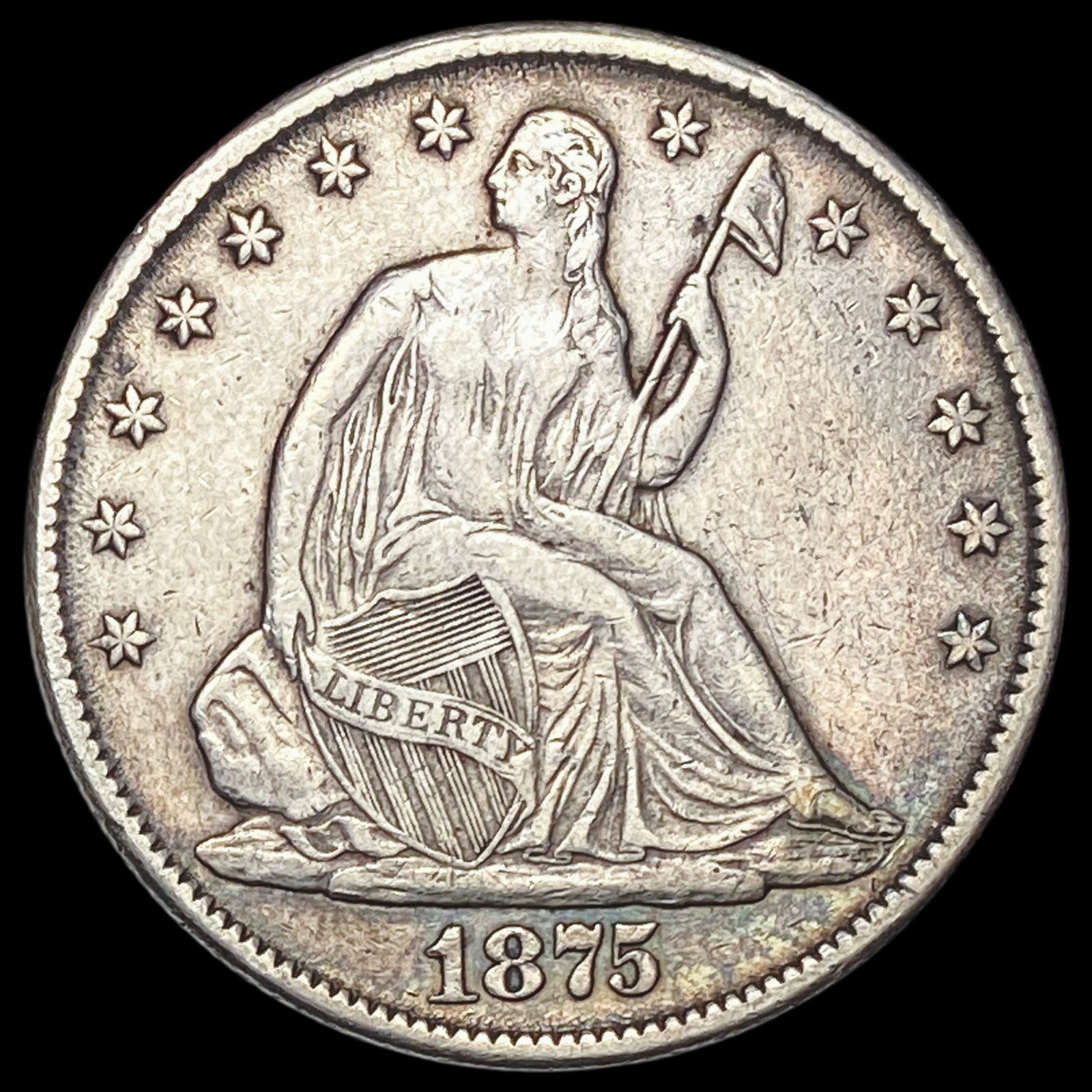 1875-CC Silver Half Dollar ABOUT UNCIRCULATED (1 of 2)
