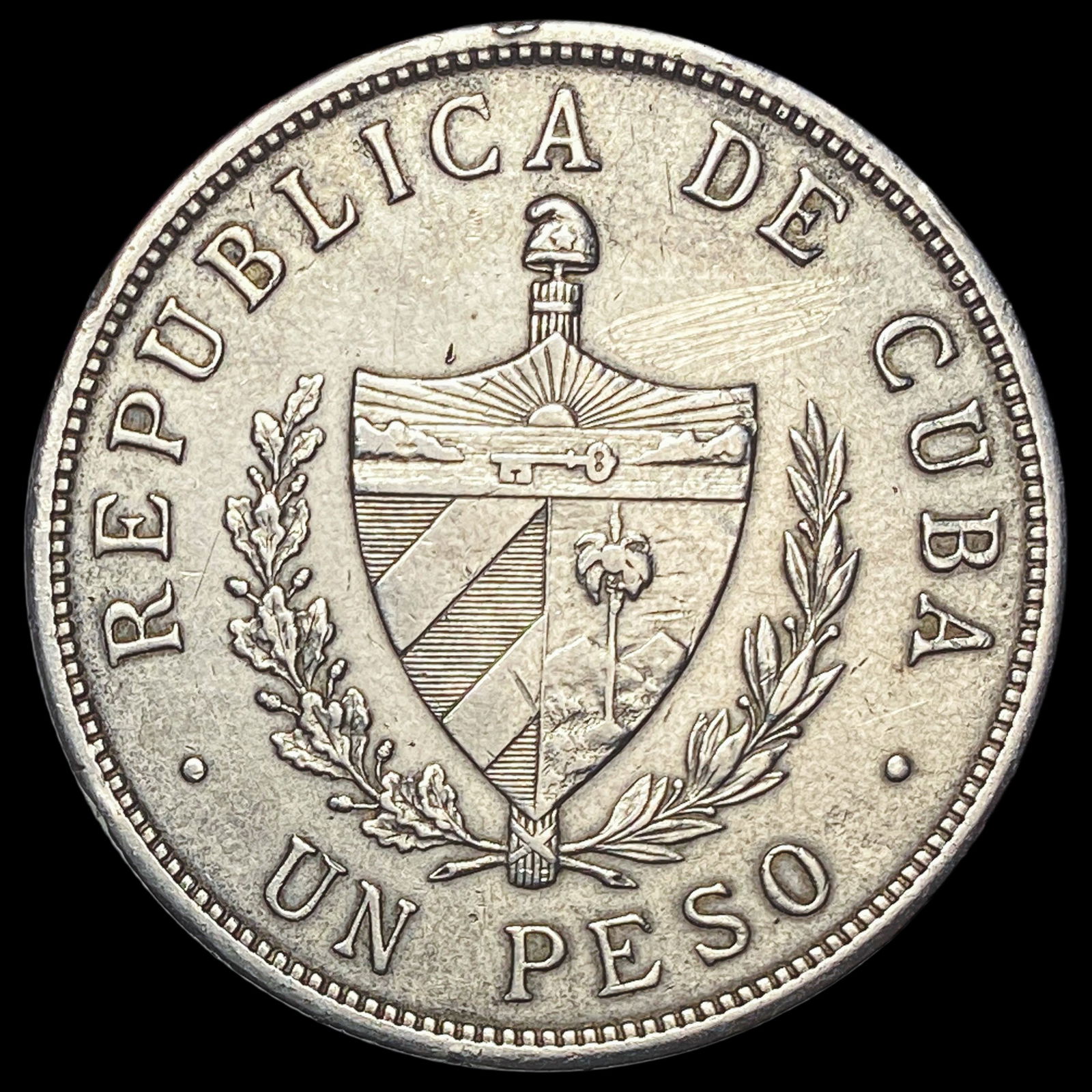1933 Silver Cuba 1 Peso NEARLY UNCIRCULATED: 1933 Silver Cuba 1 Peso NEARLY UNCIRCULATED