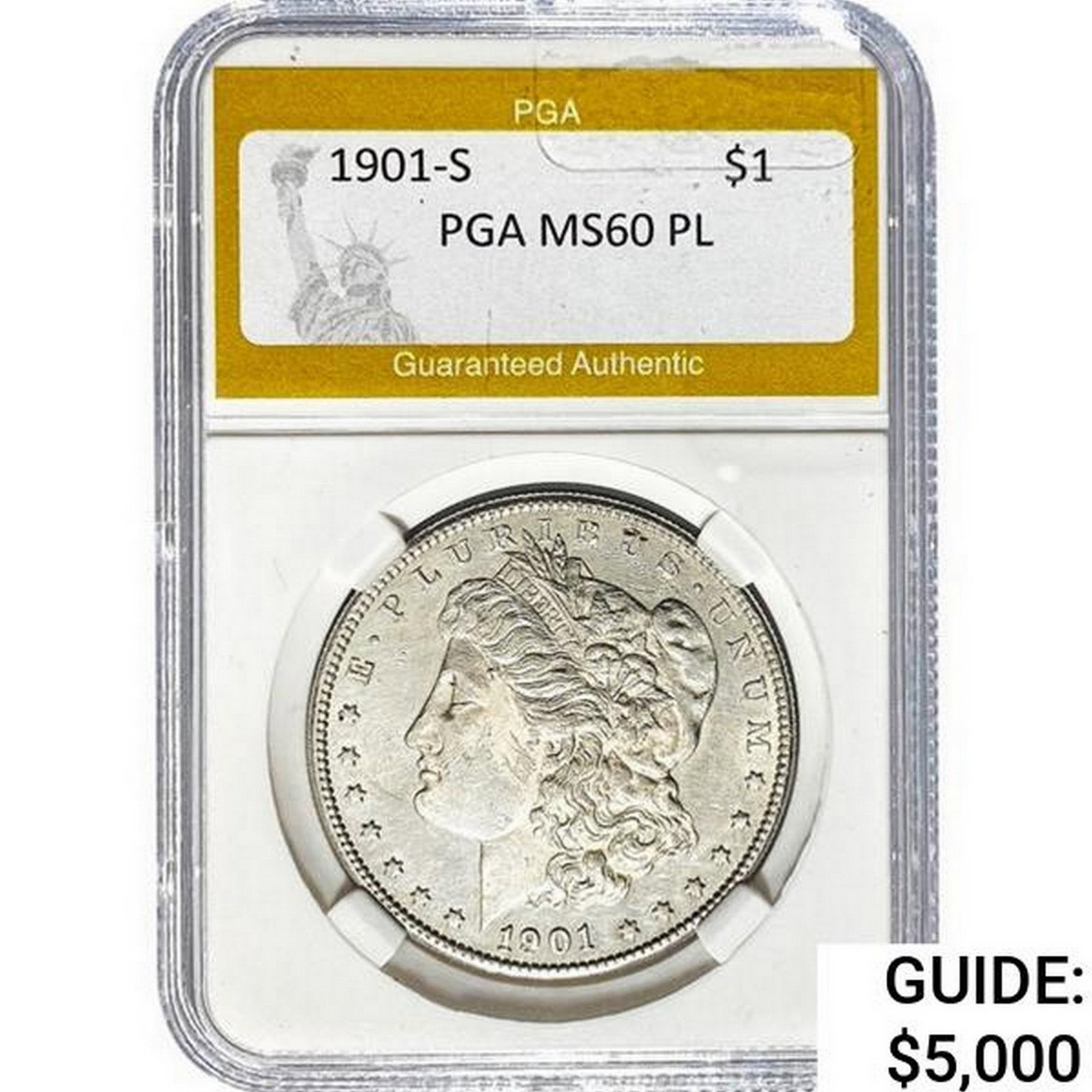 1901-S Morgan Silver Dollar PGA MS60 PL (1 of 2)