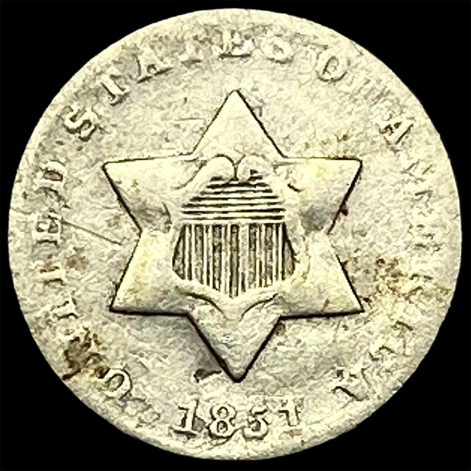 1851 Silver Three-Cent Piece HIGH GRADE (1 of 2)