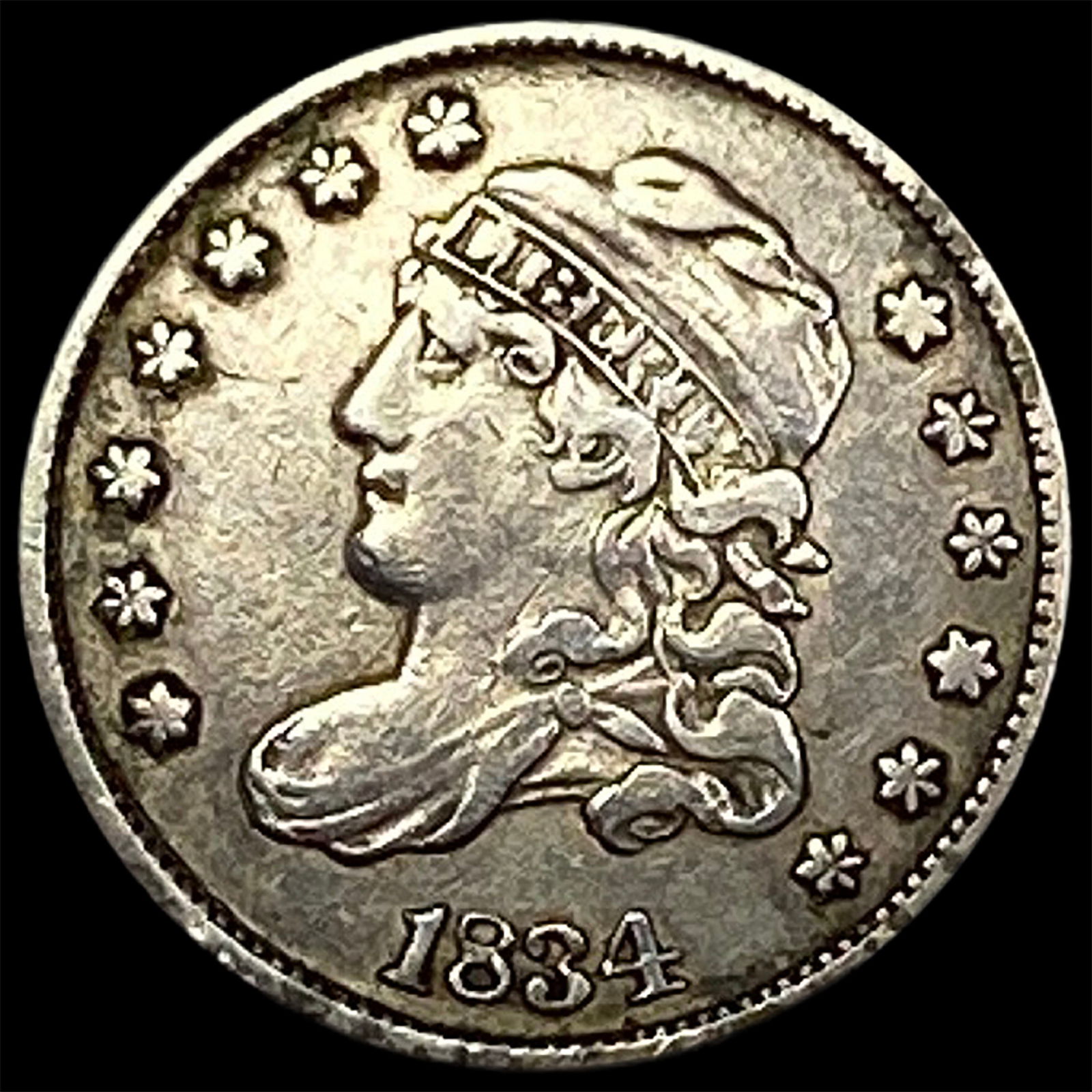 1834 Capped Bust Half Dime NEARLY UNCIRCULATED (1 of 2)