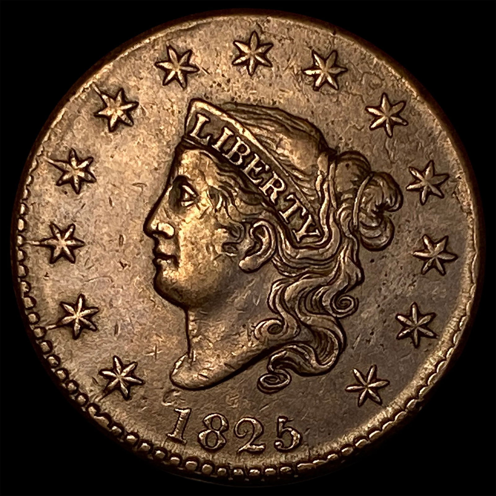 1825 Coronet Head Large Cent CLOSELY UNCIRCULATED (1 of 2)