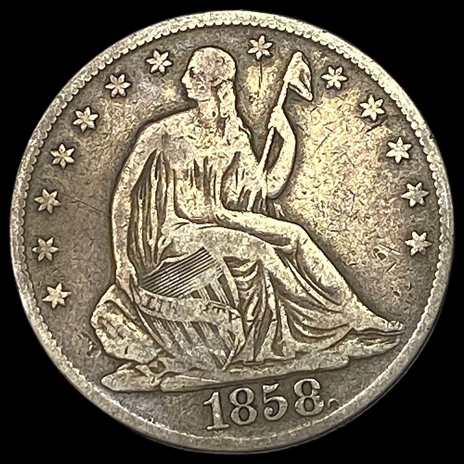 1858-O Seated Liberty Half Dollar LIGHTLY CIRCULATED (1 of 2)