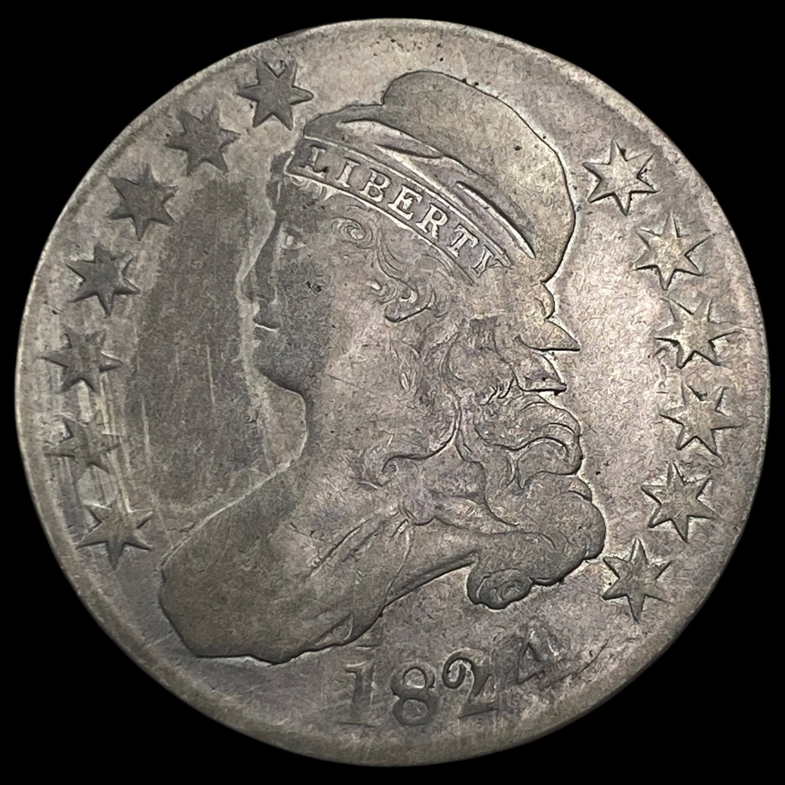 1824 Capped Bust Half Dollar NICELY CIRCULATED (1 of 2)