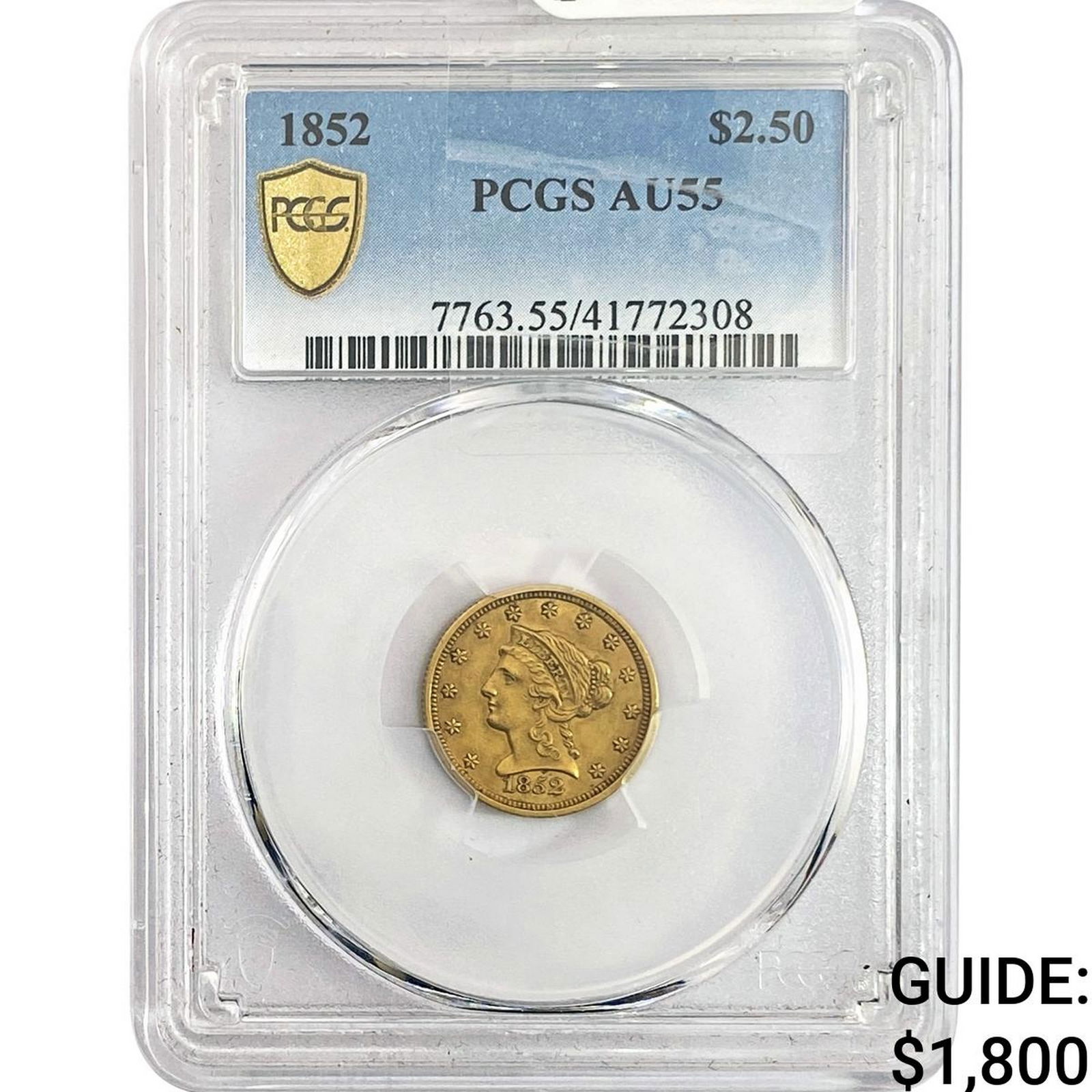 1852 $2.50 Gold Quarter Eagle PCGS AU55 (1 of 2)