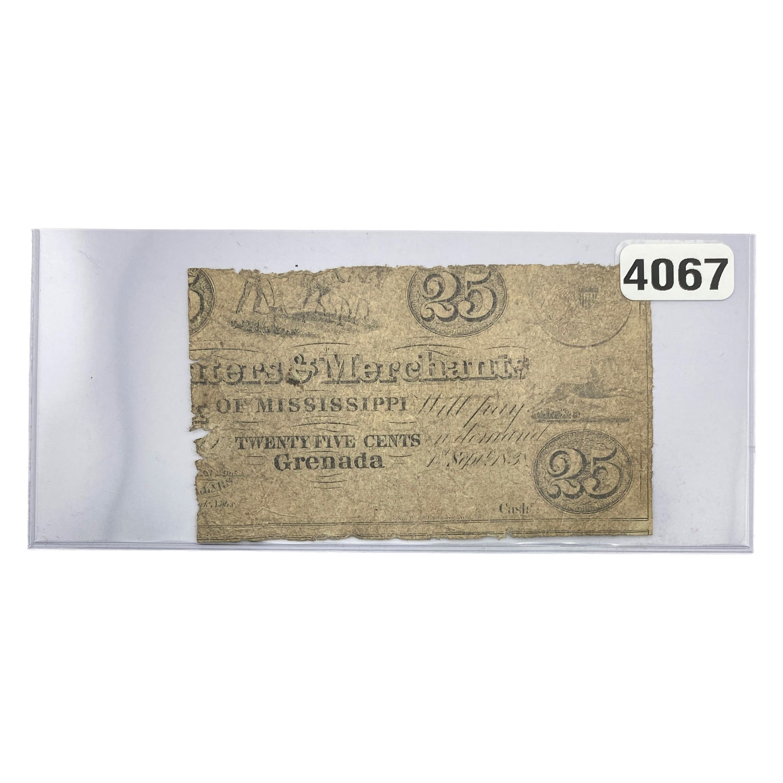 1862 25C Mississippi Fractional Currency (1 of 2)