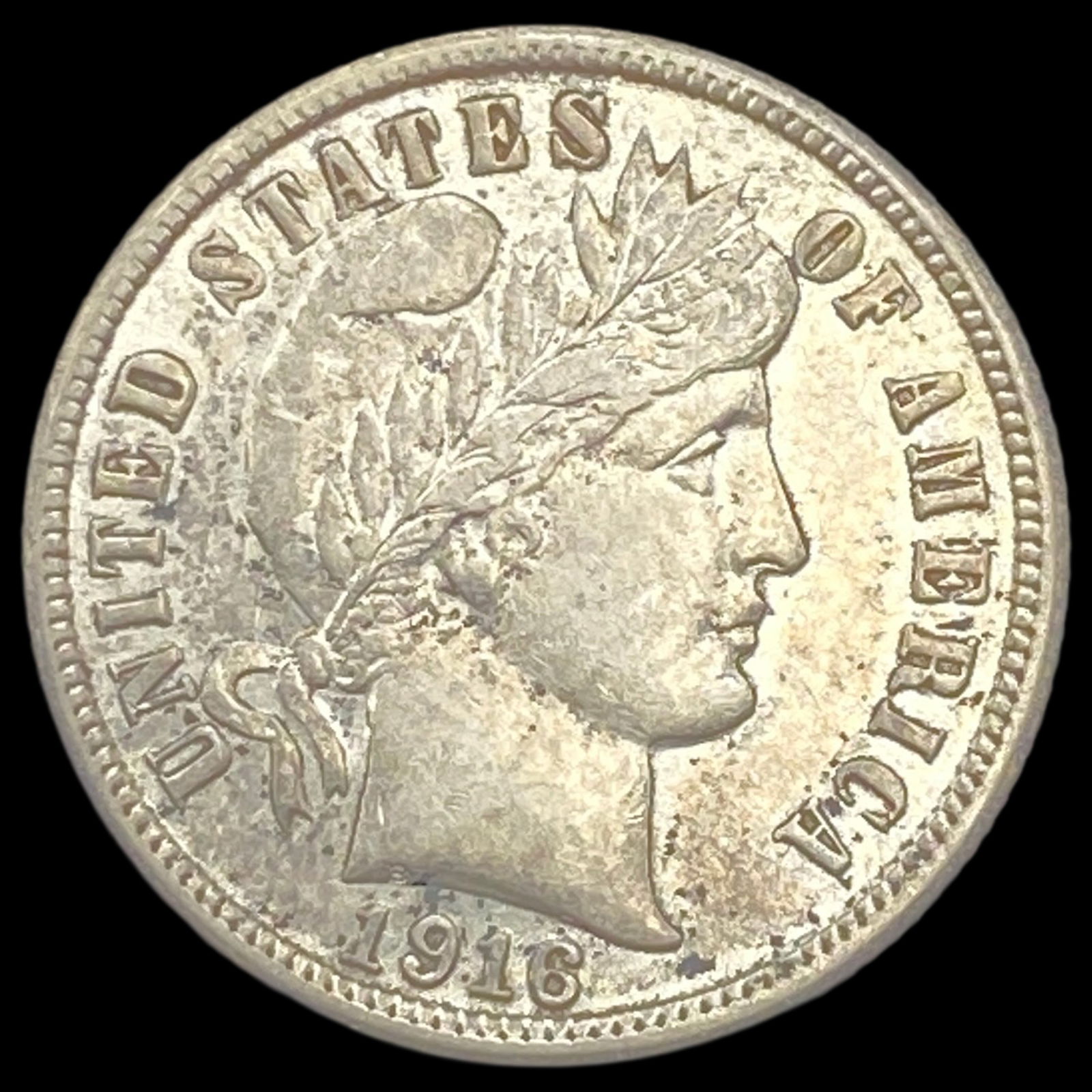 1916-S Silver Barber Dime CLOSELY UNCIRCULATED (1 of 2)