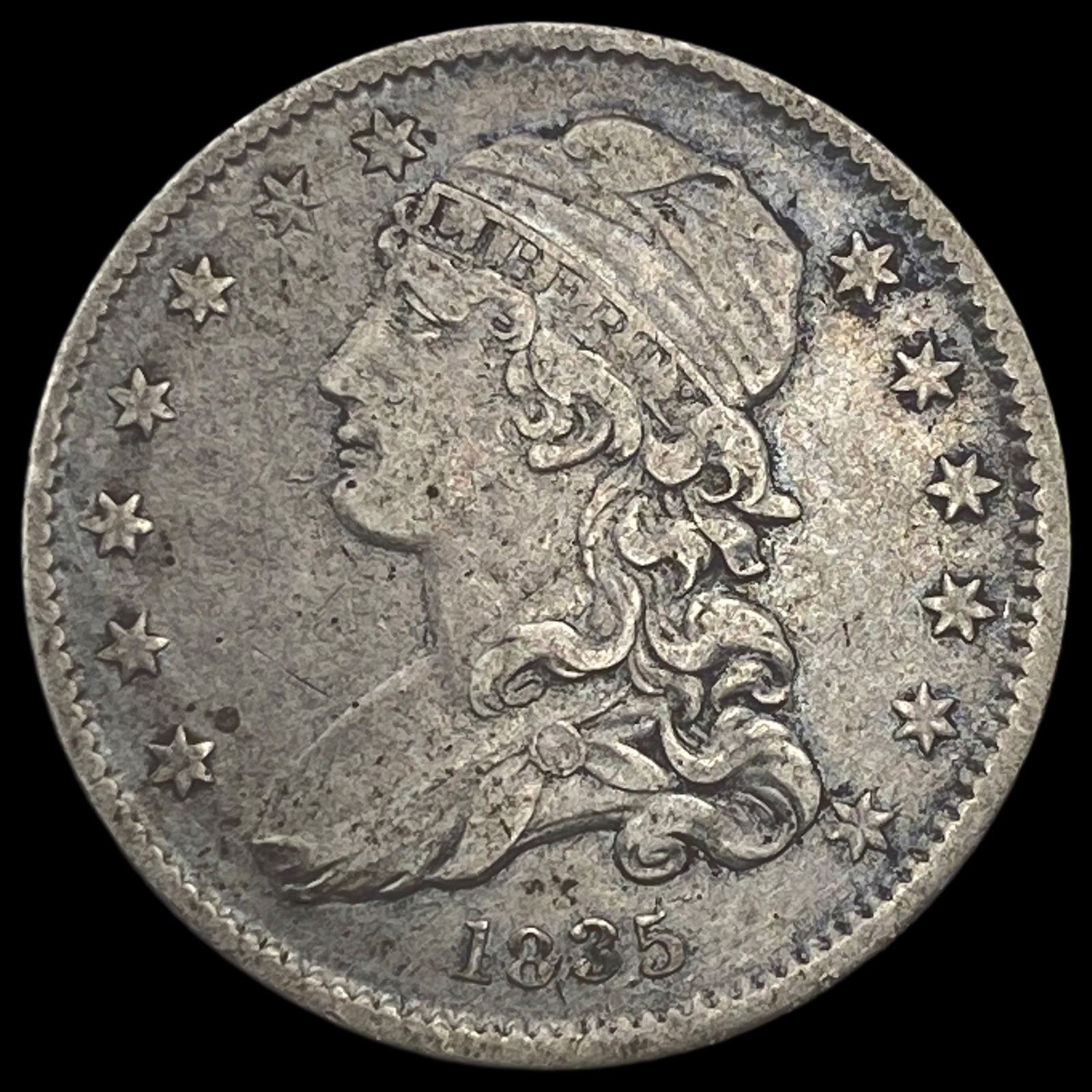 1835 Capped Bust Silver Quarter NEARLY UNCIRCULATED (1 of 2)