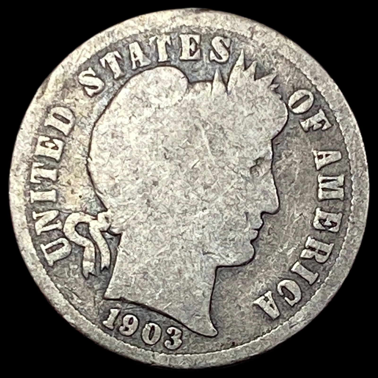 1903-S Silver Barber Dime NICELY CIRCULATED (1 of 2)