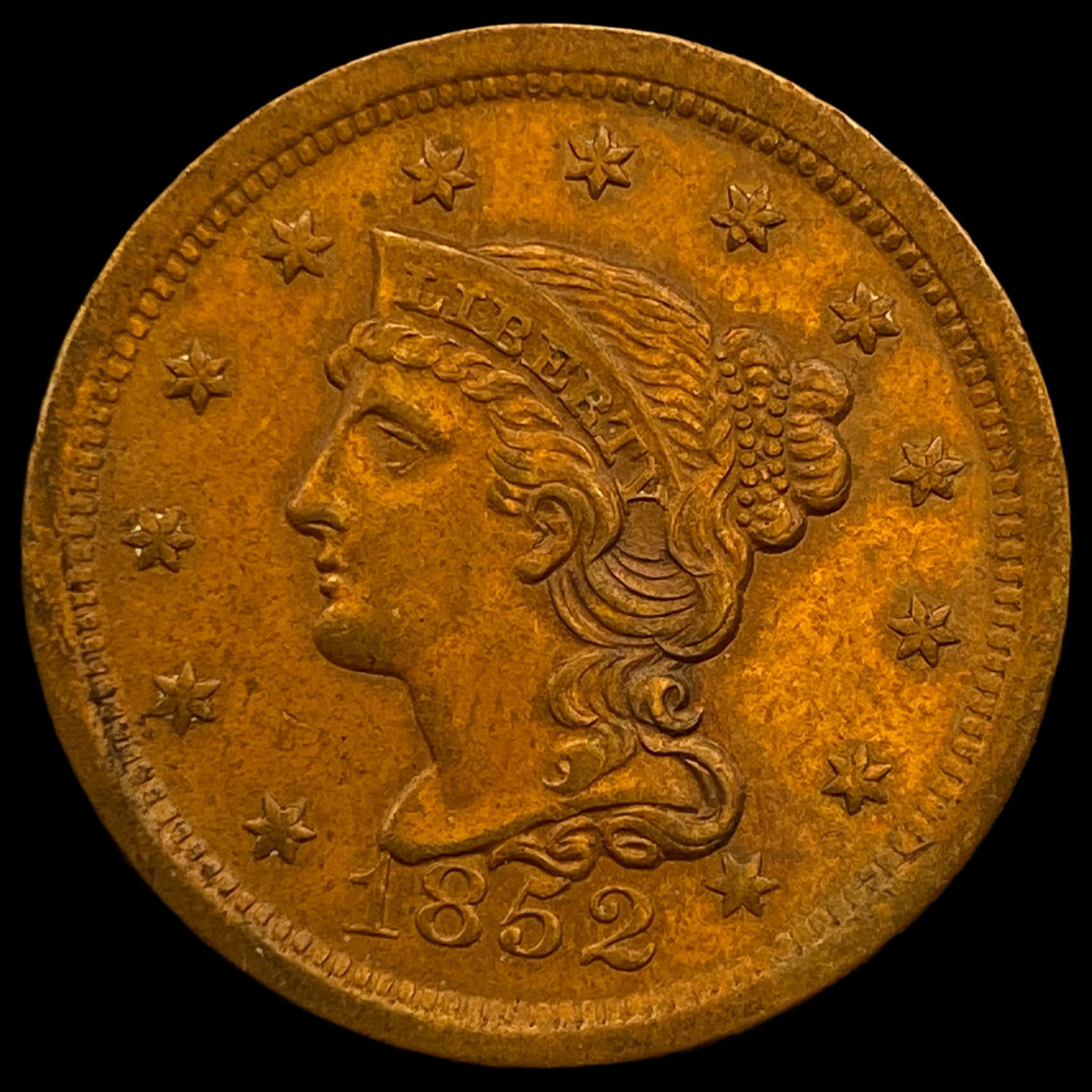 1852 Braided Hair Large Cent CHOICE AU (1 of 2)
