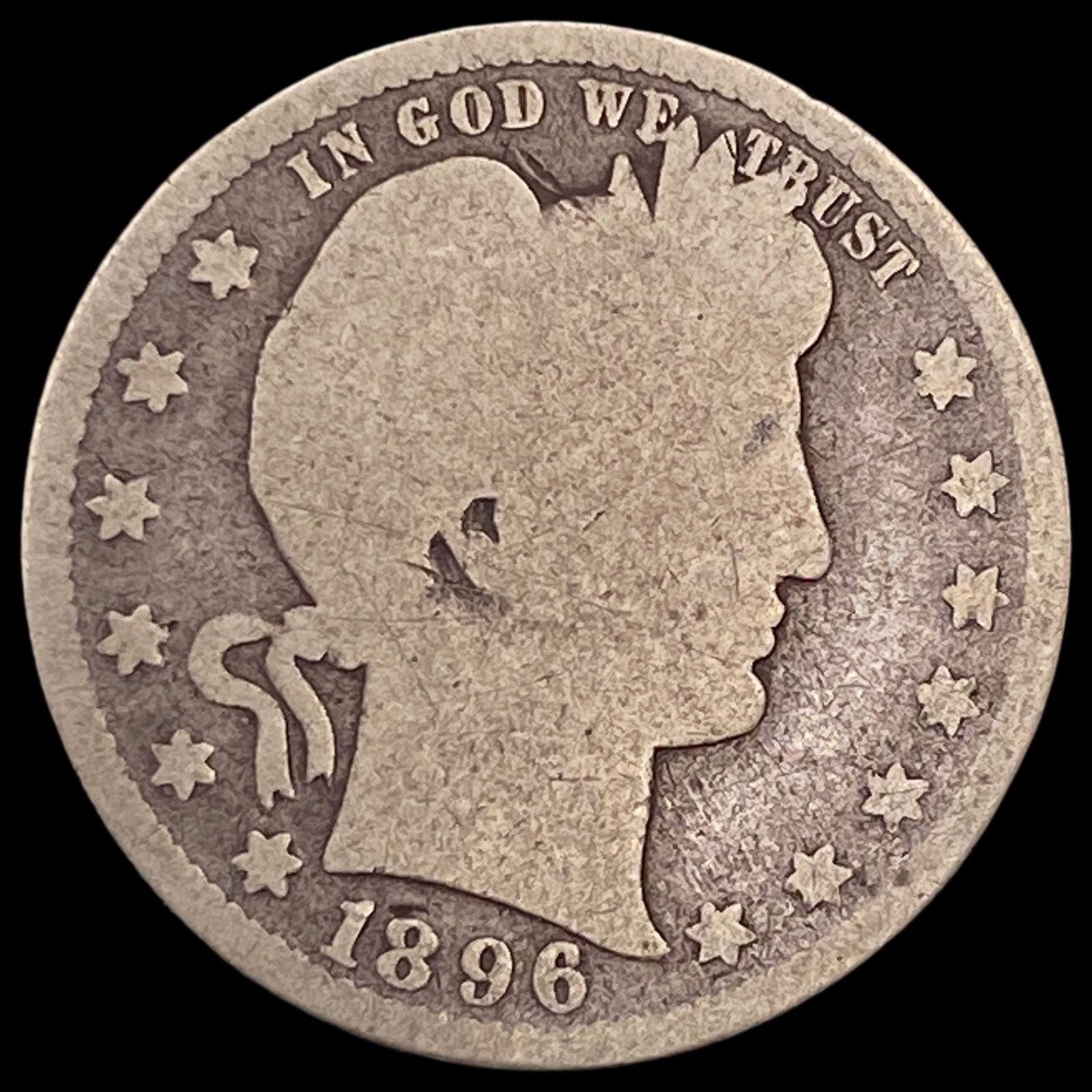 1896-S Silver Barber Half Dollar NICELY CIRCULATED (1 of 2)