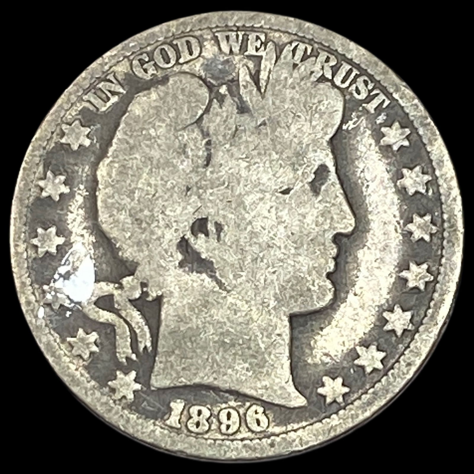 1896-O Silver Barber Half Dollar NICELY CIRCULATED (1 of 2)
