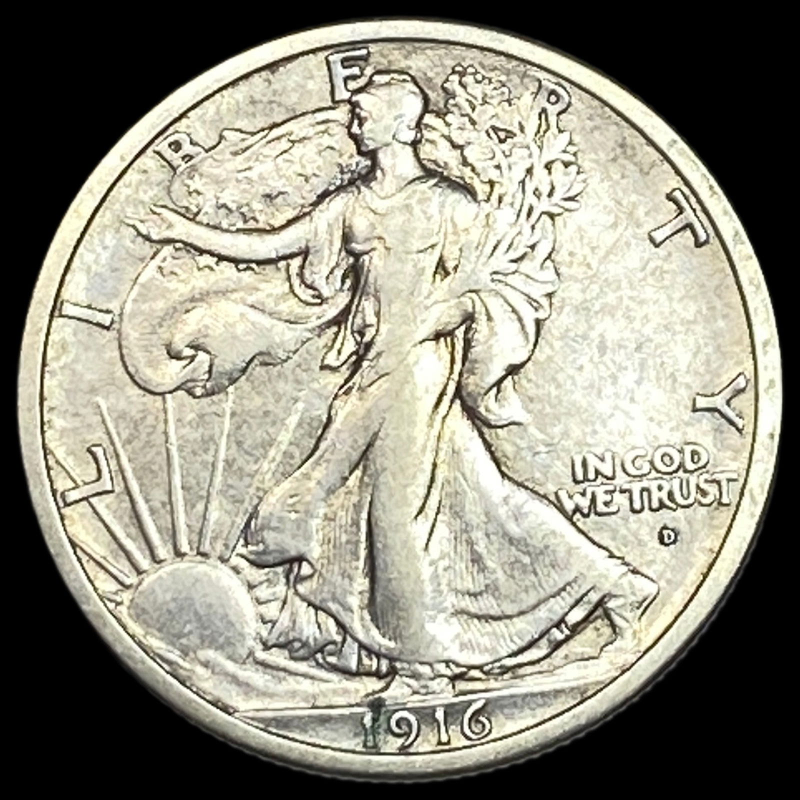 1916-D Walking Liberty Half Dollar CLOSELY UNCIRCULATED (1 of 2)