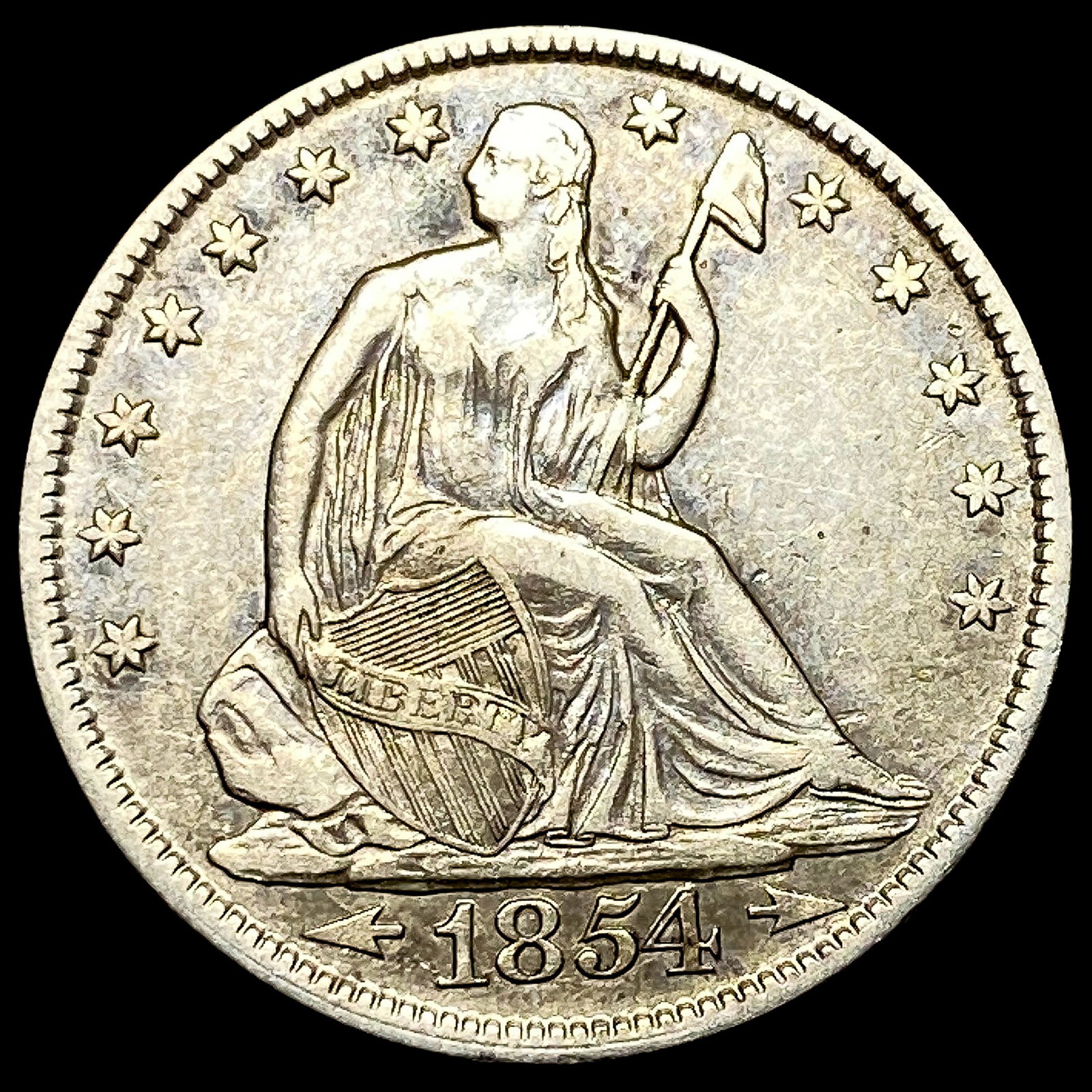 1854 Arrows Seated Liberty Half Dollar NEARLY UNCIRCULATED (1 of 2)