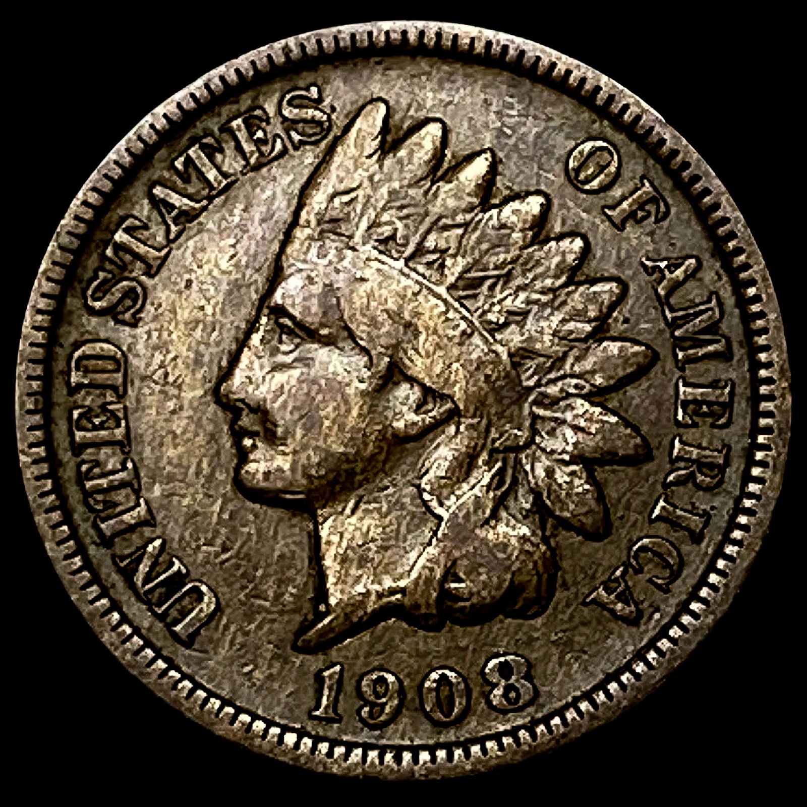1908-S Indian Head Cent NEARLY UNCIRCULATED (1 of 2)
