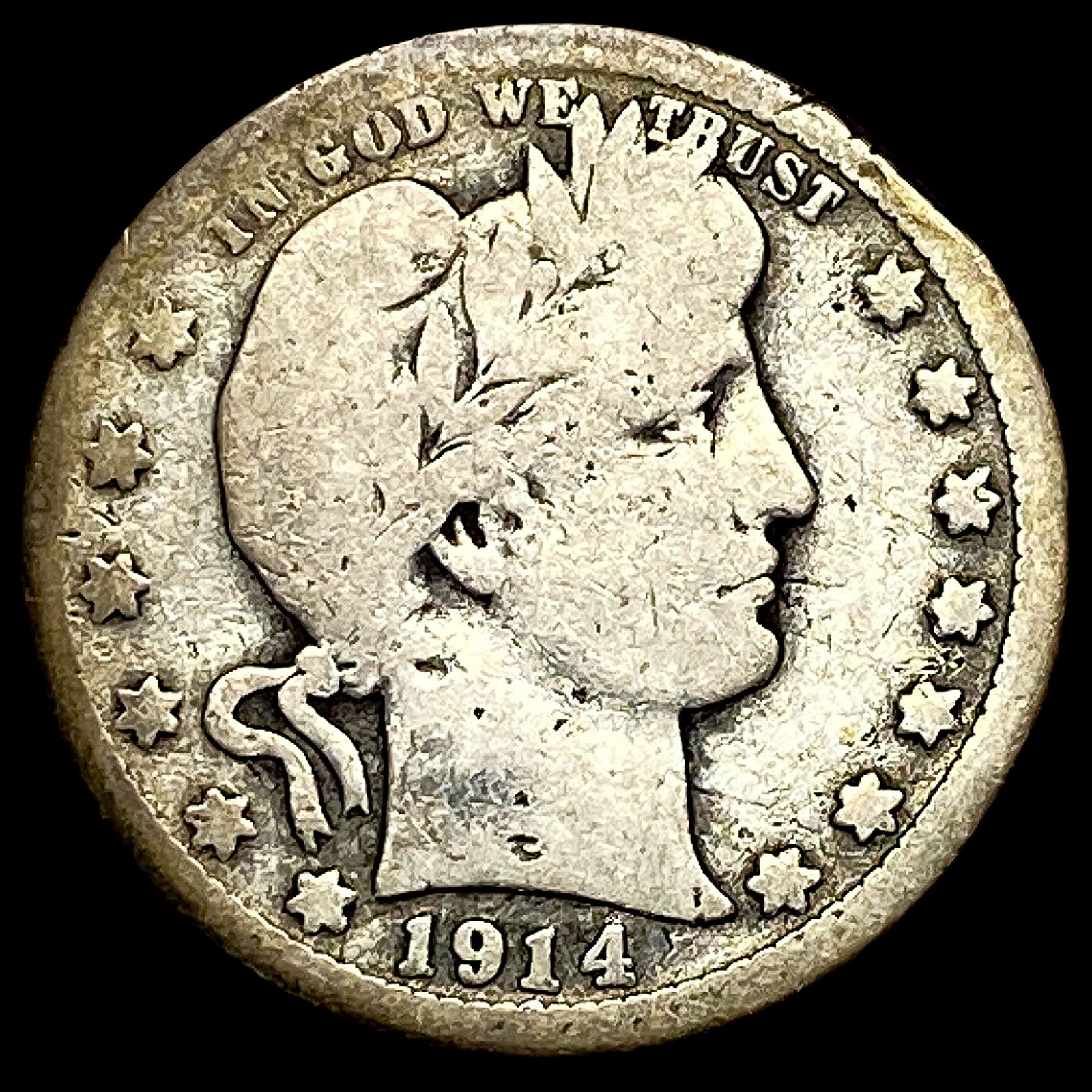 1914-S Barber Silver Quarter NICELY CIRCULATED (1 of 2)