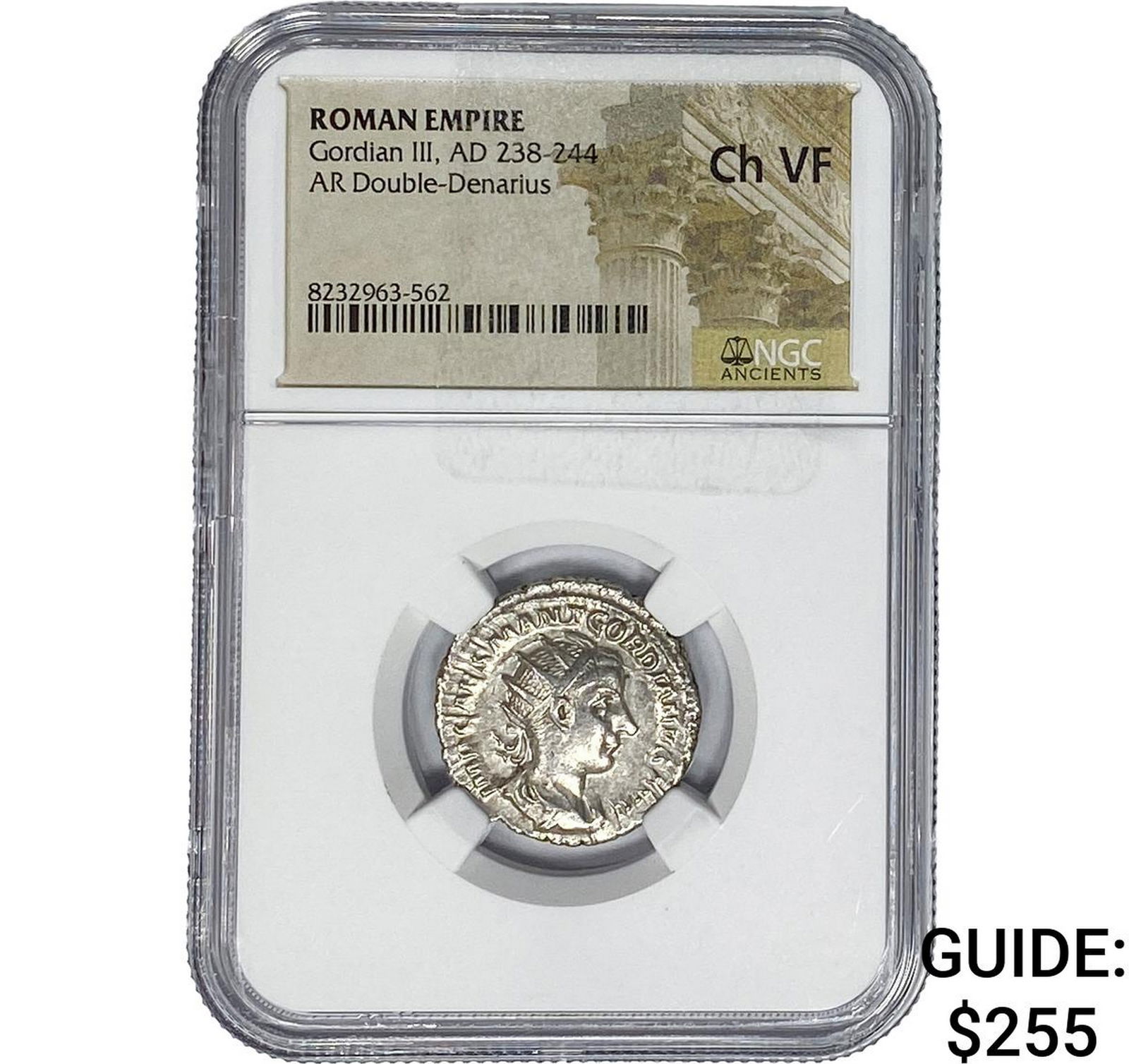 Roman Gordian III, AD 238-244 Silver Denarius NGC: Roman Gordian III, AD 238-244 Silver Denarius NGC