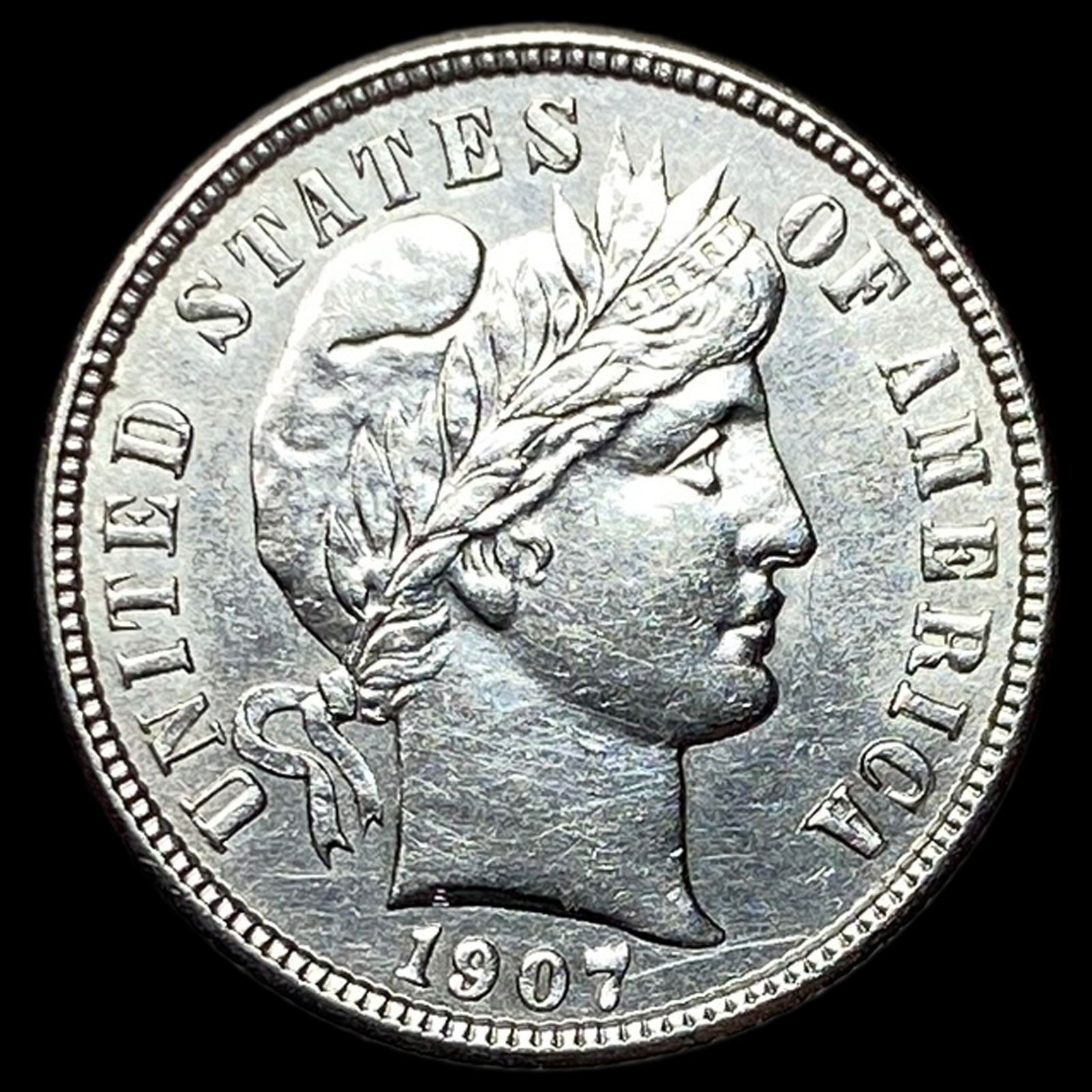 1907-S Silver Barber Dime UNCIRCULATED (1 of 2)