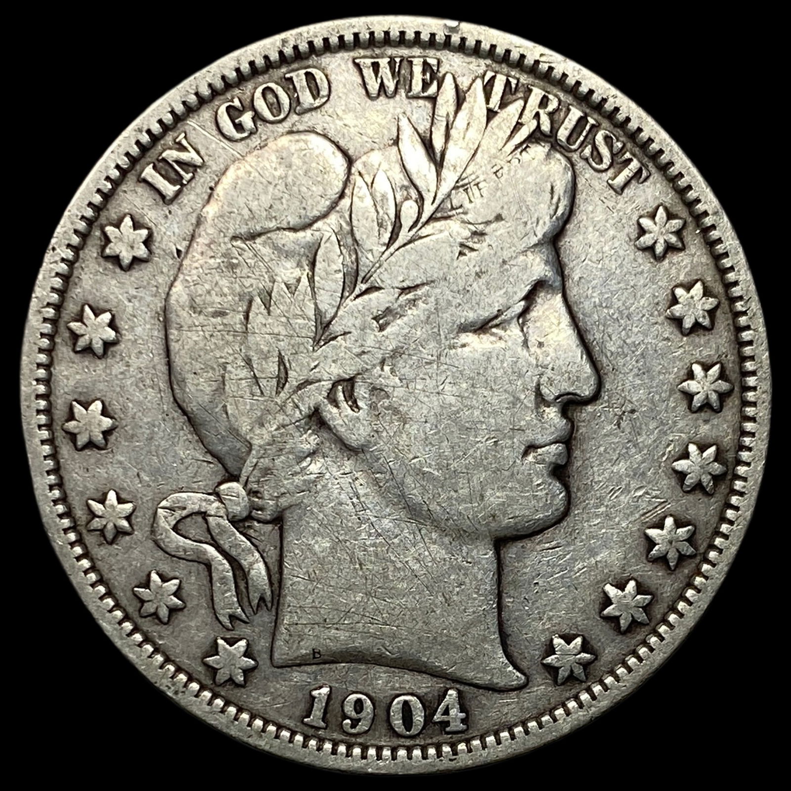 1904-O Silver Barber Half Dollar LIGHTLY CIRCULATED (1 of 2)