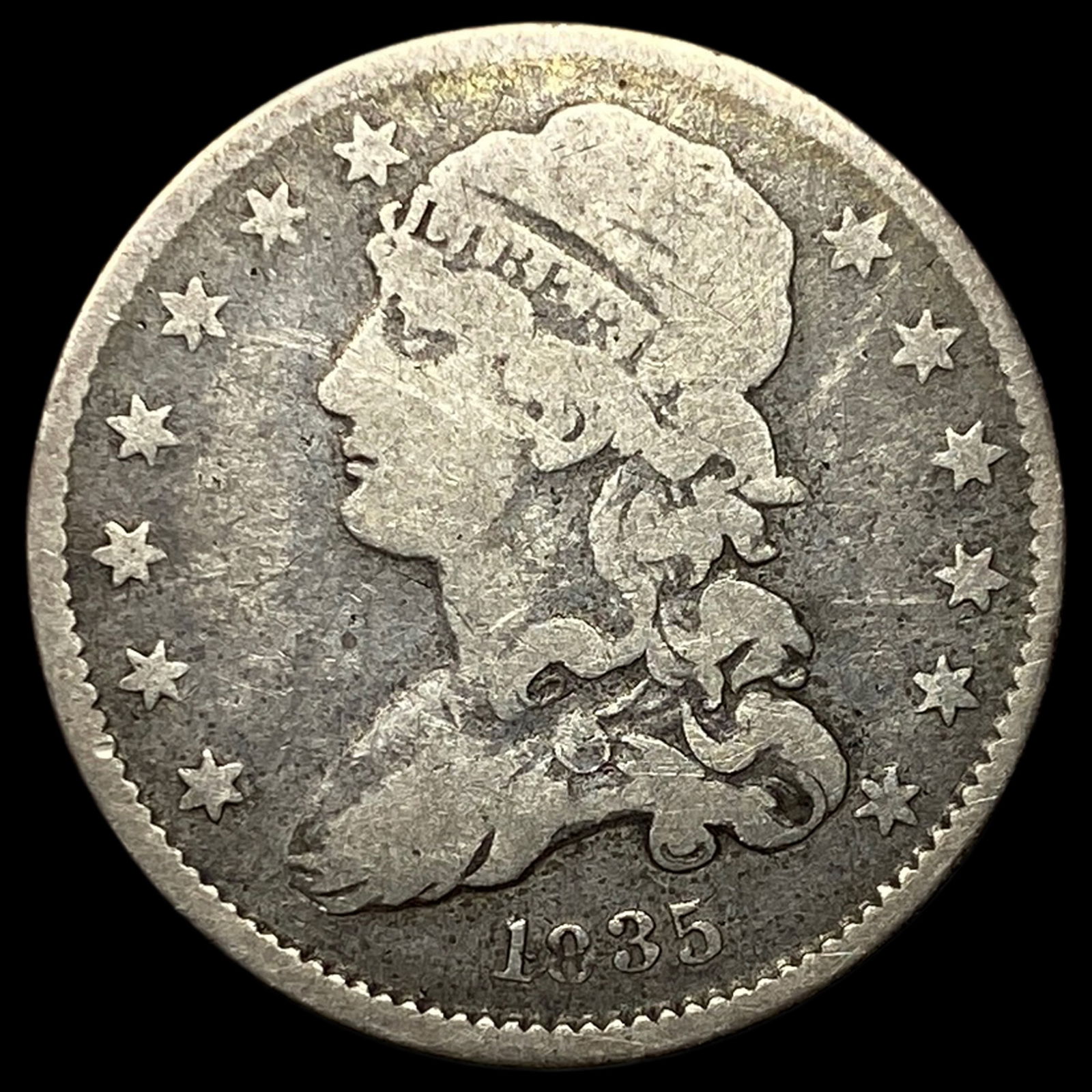 1835 Capped Bust Silver Quarter NICELY CIRCULATED (1 of 2)