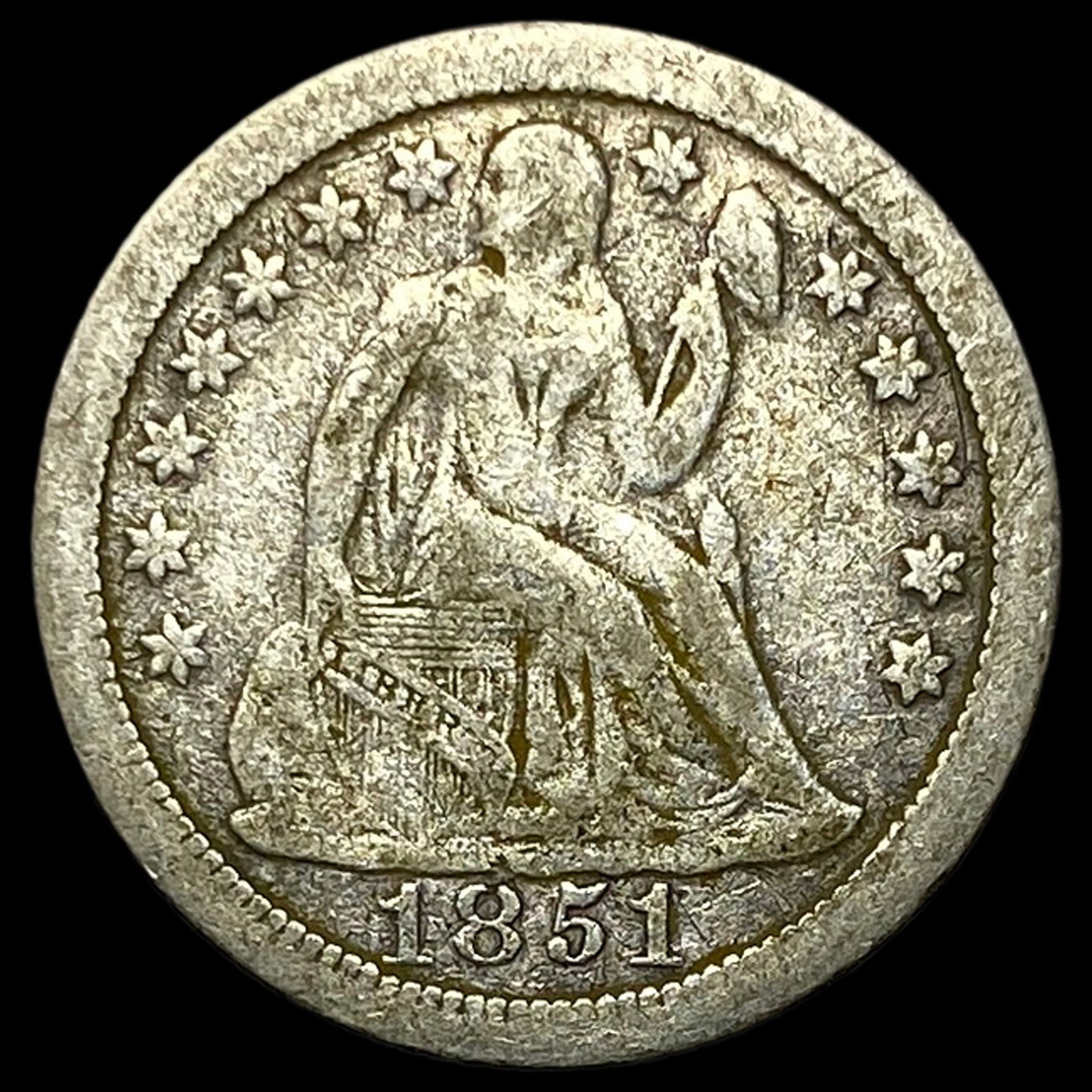 1851-O Silver Seated Liberty Dime LIGHTLY CIRCULATED (1 of 2)