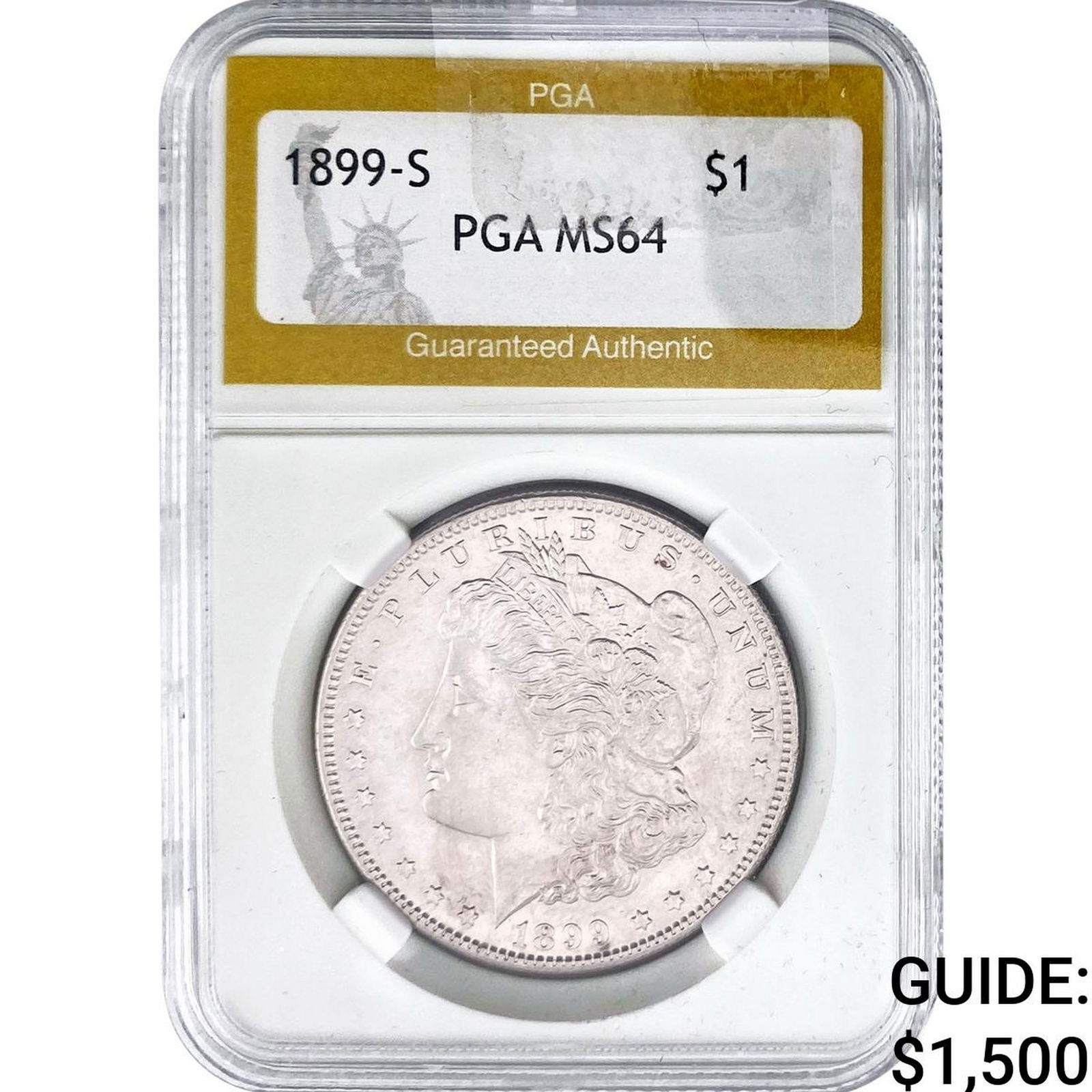 1899-S Morgan Silver Dollar PGA MS64: 1899-S Morgan Silver Dollar PGA MS64