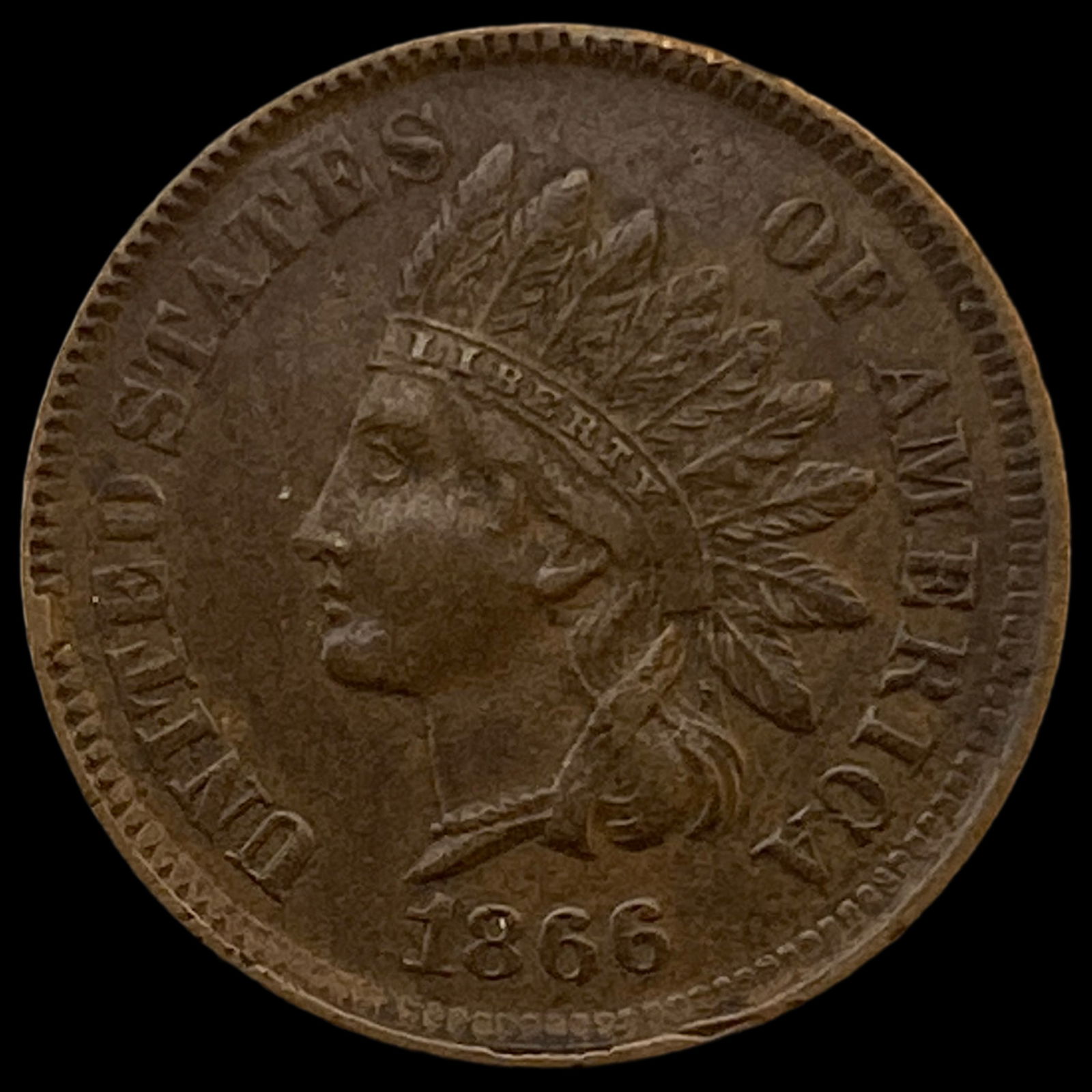 1866 Indian Head Cent CLOSELY UNCIRCULATED (1 of 2)